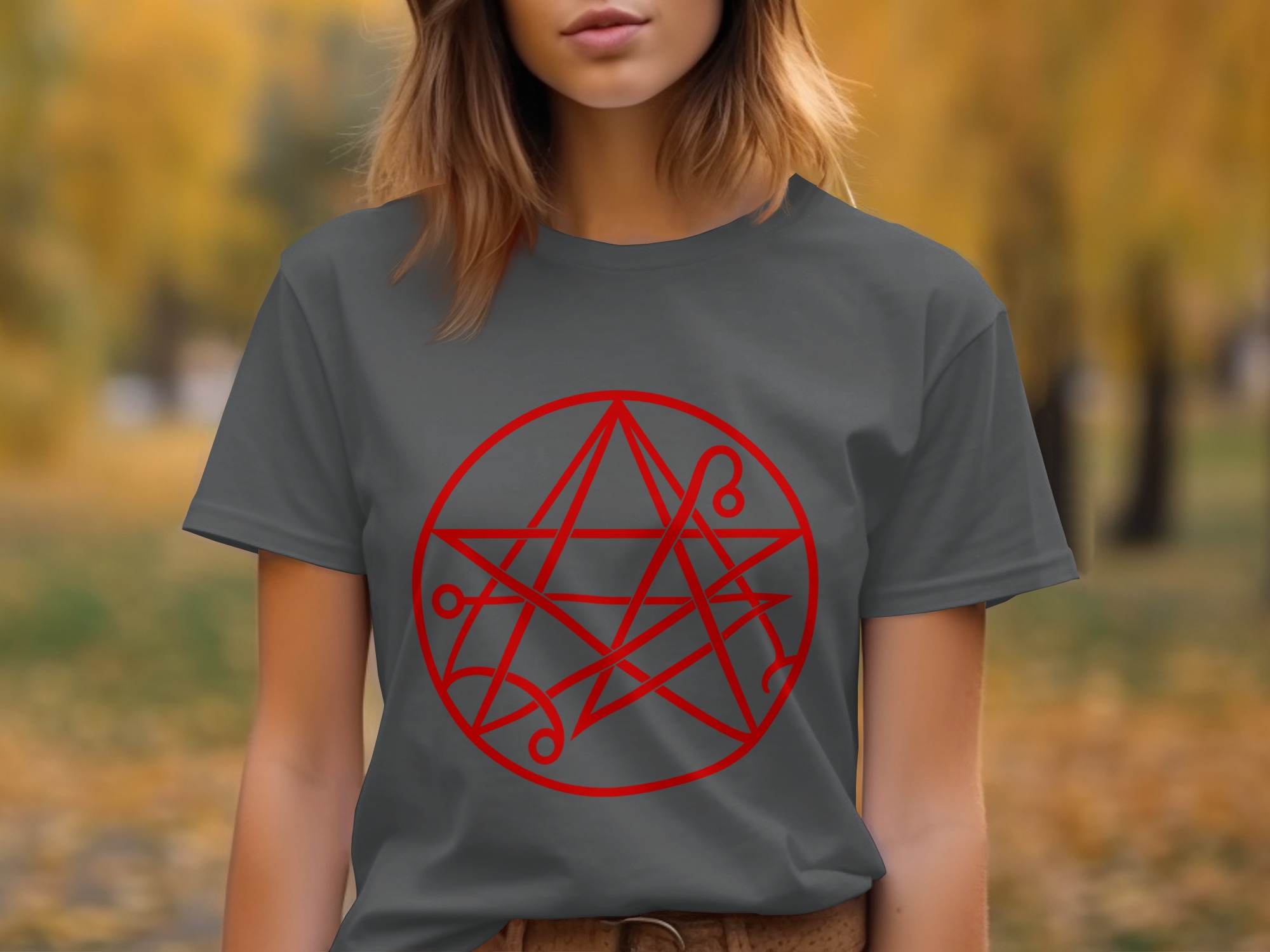 Occult Symbol Pentagram T-Shirt, Esoteric Sigil Graphic Tee, Gothic Witchy Supernatural Dark Academia Altar Mystic Apparel Gift - Image 19