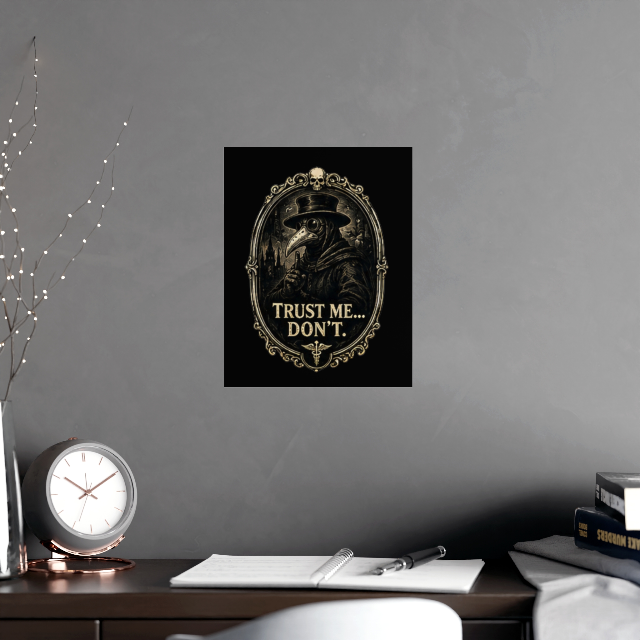 Plague Doctor Trust Me Don't Poster, Gothic Dark Academia Wall Art Print, Humorous Medical Gift for History Lover - Image 3