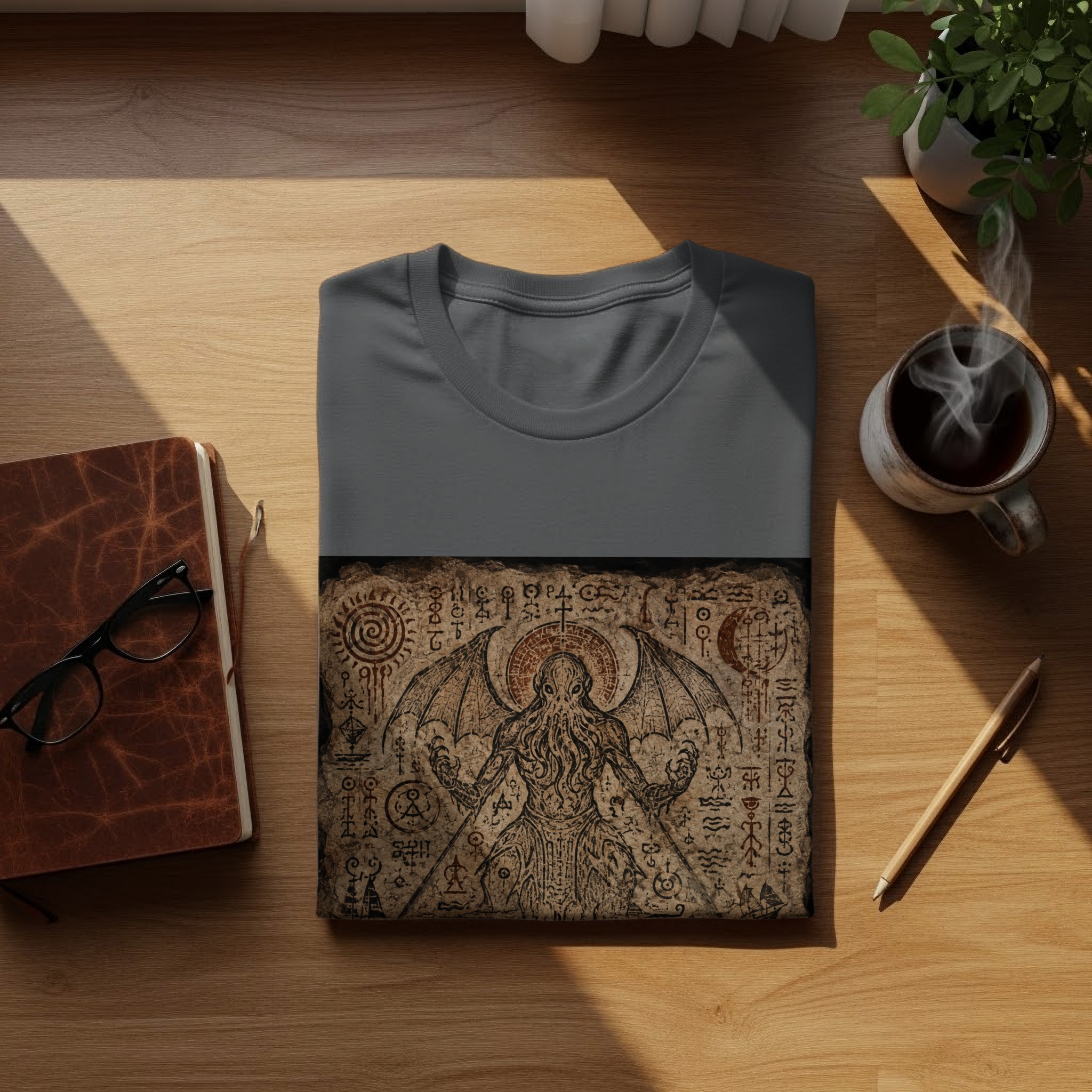 Lovecraftian Cthulhu Summoning Ritual T-Shirt, Eldritch Horror Occult Art Tee, Dark Academia Goth Mythos Fantasy Apparel Gift - Image 16