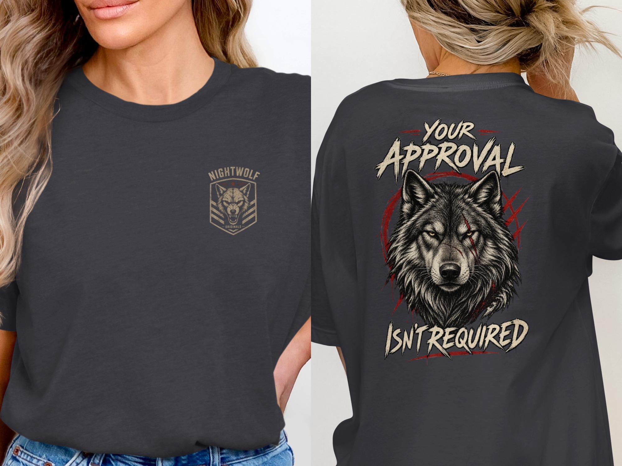 Nightwolf Originals T-Shirt: Fierce Wolf Head Design Tee, Grunge Aesthetic, Animal Lover Gift for Him, Outdoorsman - Image 6