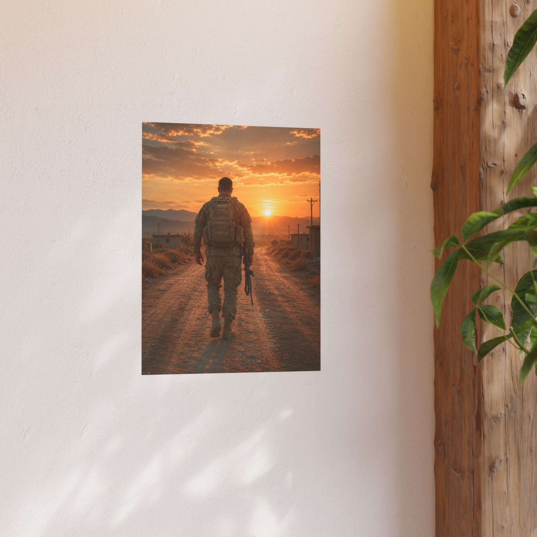 Military Soldier Sunset Art Print Poster - Patriotic Veteran Wall Decor, Army Hero Gift, Military Family Tribute Home Decor - Image 6