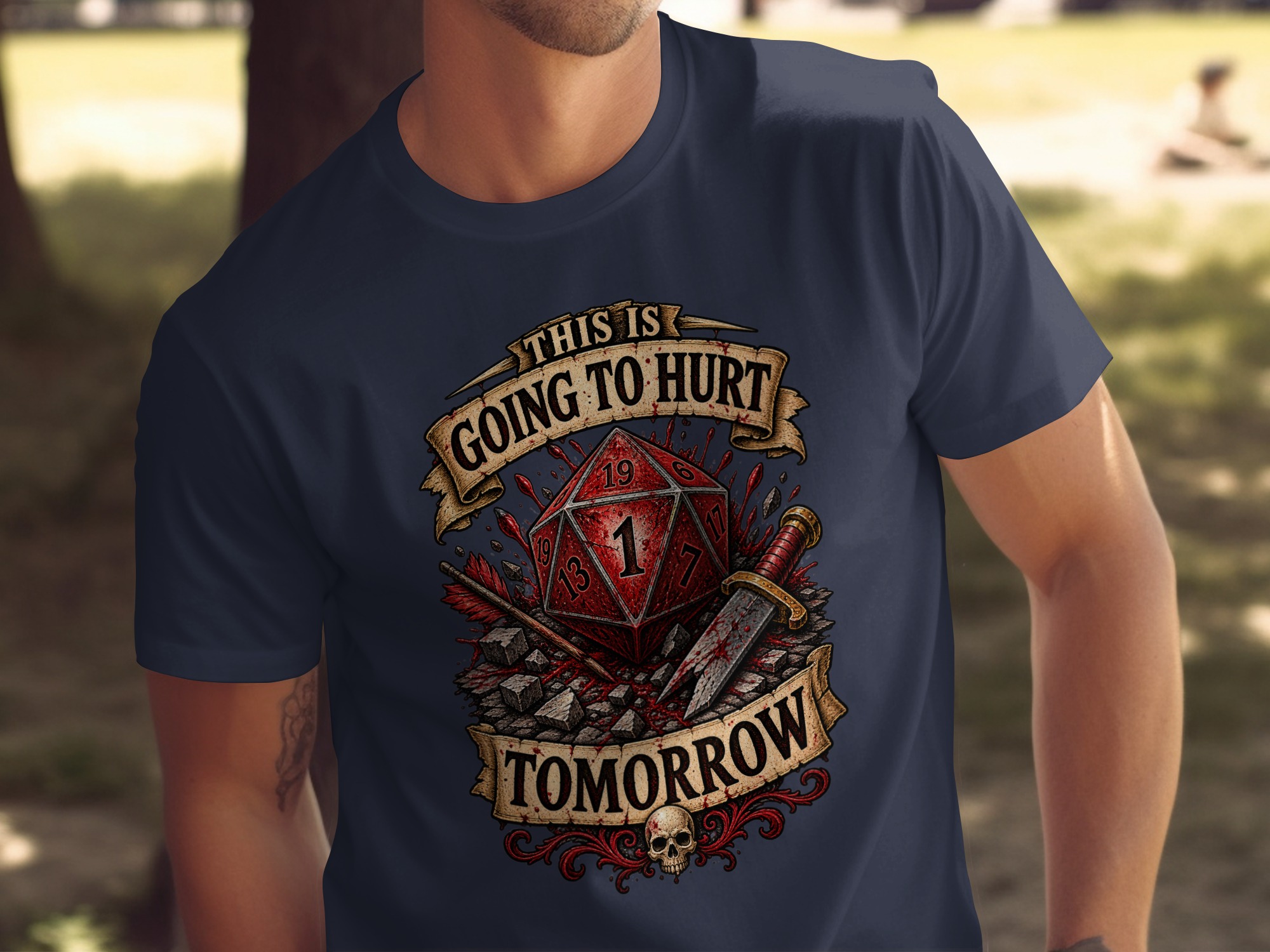 Funny DnD Fail D20 T-Shirt, This is Going to Hurt Tomorrow Shirt, Critical Fail RPG Gamer Gift, Dungeon Master Tee - Image 6