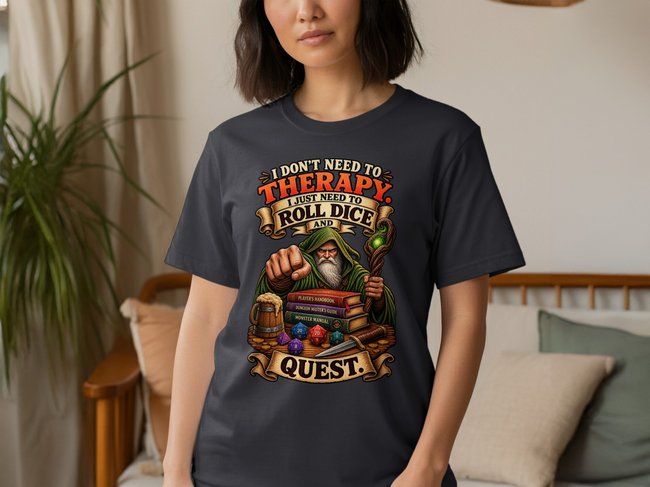 Roll Dice Quest Dungeons Dragons T-Shirt, Funny RPG Gaming Tee, Dungeon Master Gift, Fantasy Wizard Gamer Apparel - Image 13