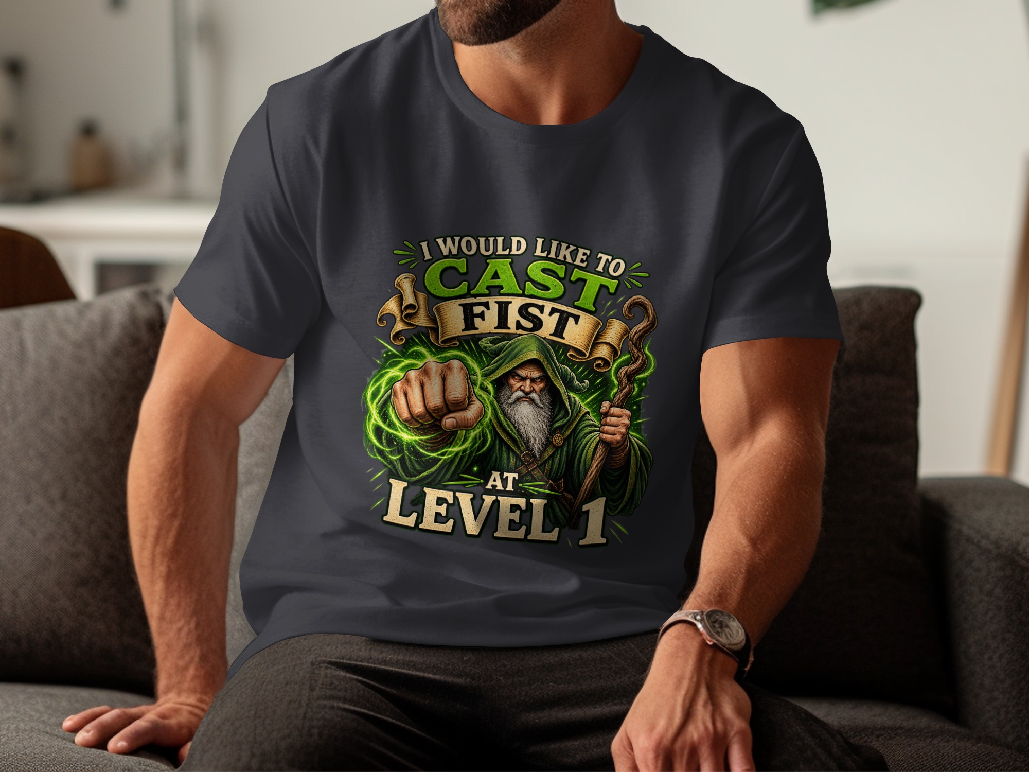 Cast Fist Level 1 Funny Wizard T-Shirt, DnD Gamer RPG Shirt, Sarcastic Fantasy Tee, Dungeons Dragons Gift for DM, Geek Culture Apparel - Image 7