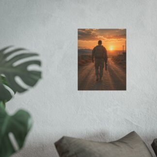 Military Soldier Sunset Art Print Poster - Patriotic Veteran Wall Decor, Army Hero Gift, Military Family Tribute Home Decor