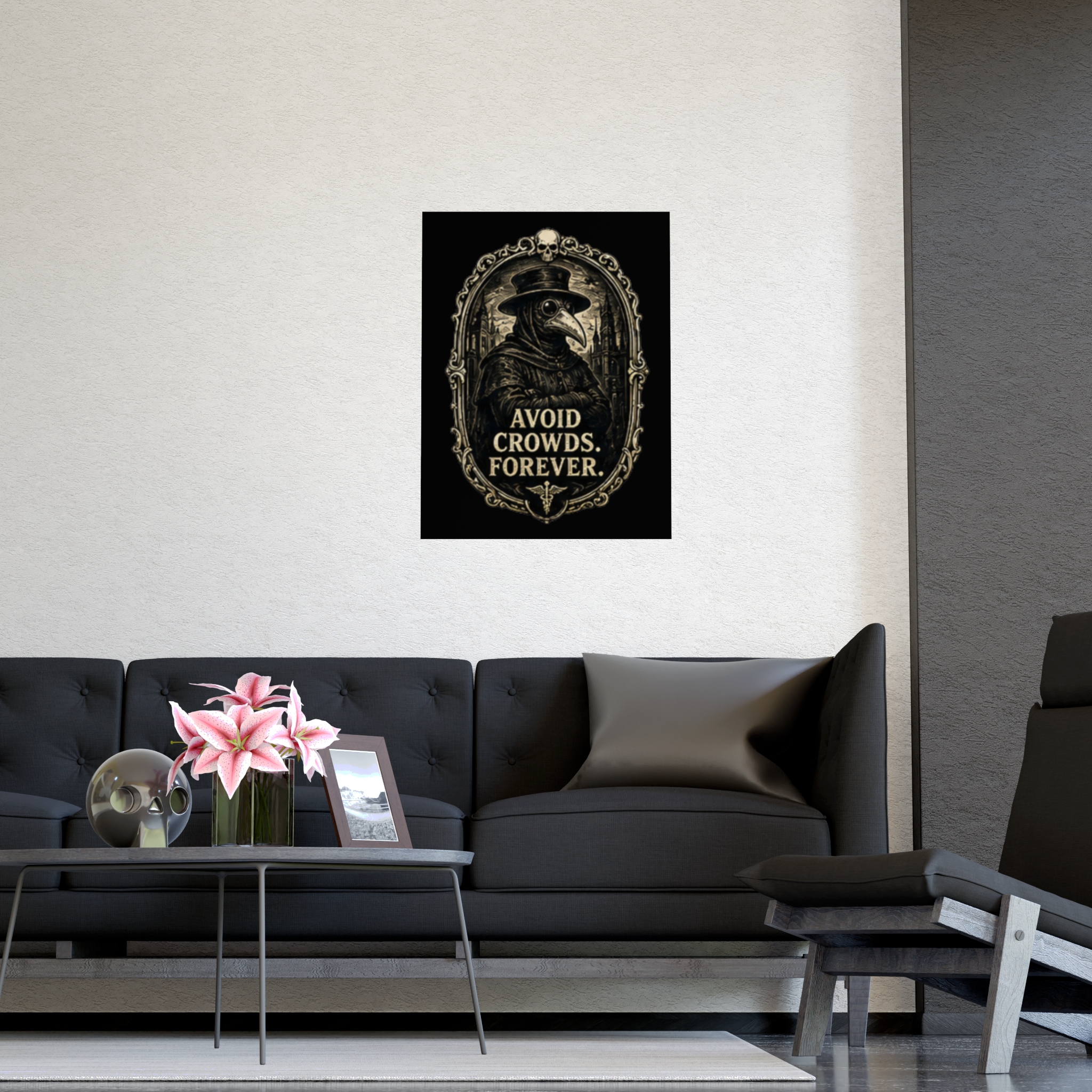 Plague Doctor Poster | Gothic Dark Academia Wall Art Print | Funny Introvert Avoid Crowds Forever Macabre Historical Artwork Decor - Image 8