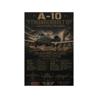 A-10 Thunderbolt II Warthog Poster, US Air Force Military Aviation Art Print, Pilot, Veteran, Man Cave Decor Gift