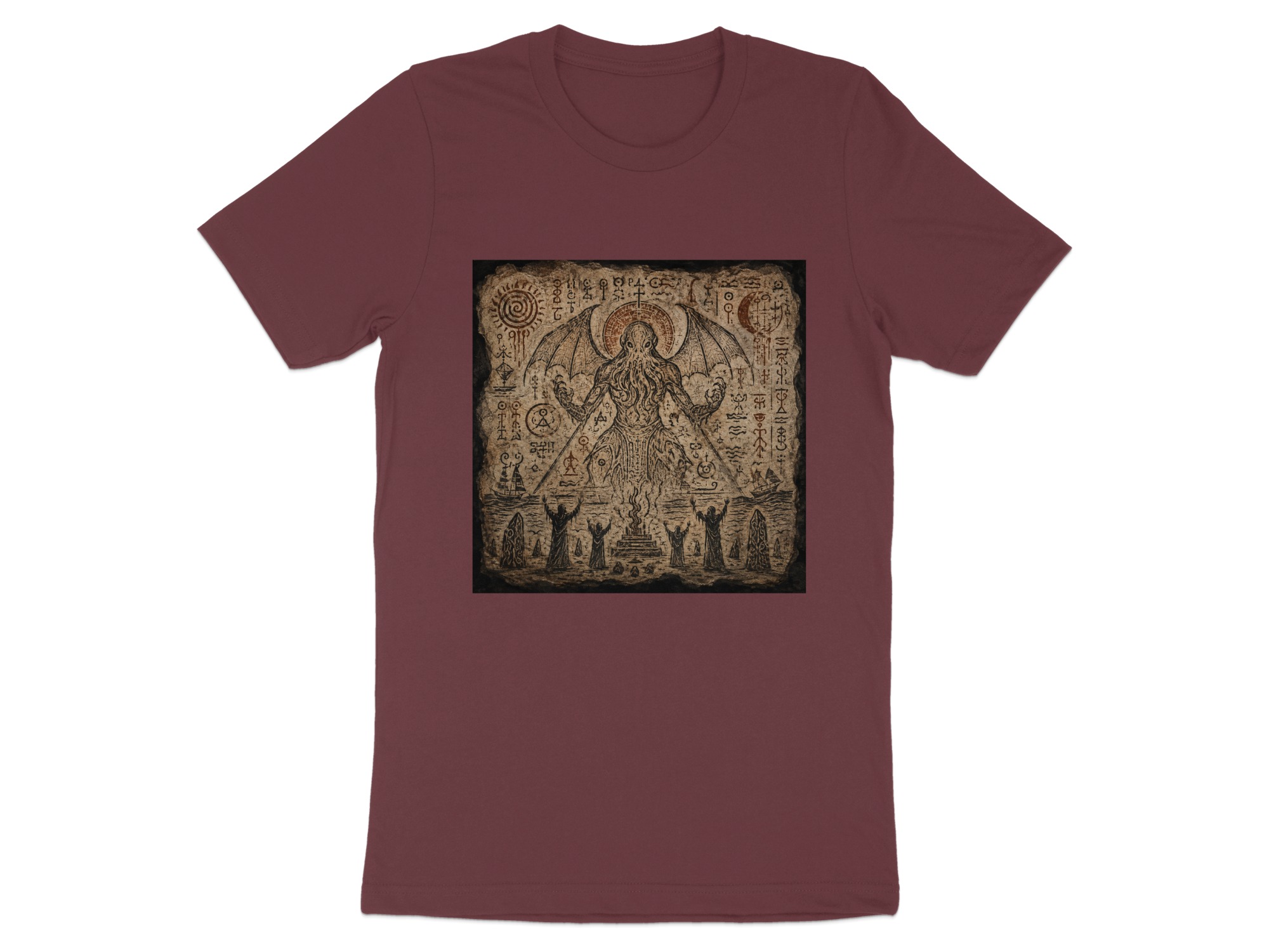 Lovecraftian Cthulhu Summoning Ritual T-Shirt, Eldritch Horror Occult Art Tee, Dark Academia Goth Mythos Fantasy Apparel Gift - Image 19