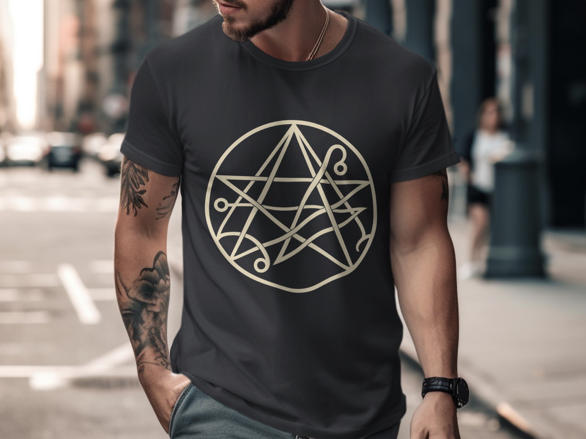 Occult Symbol Magic Circle T-Shirt, Witchy Aesthetic Mystic Pentagram Graphic Tee, Dark Academia Esoteric Spiritual Gift - Image 18
