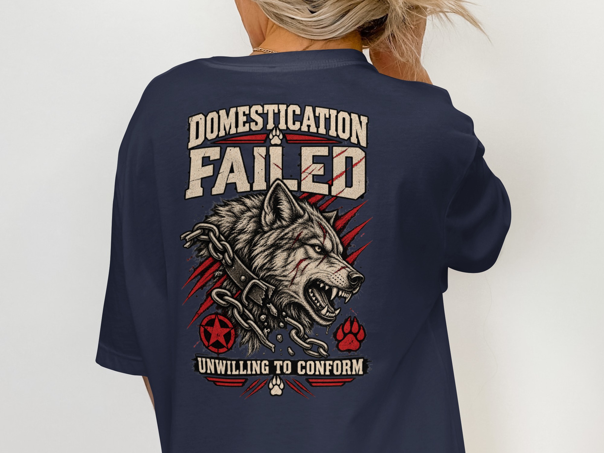 Nightwolf Originals Wolf Head Graphic T-Shirt, Distressed Grunge Style Tee, Edgy Wildlife Print Gift for Him - Image 11