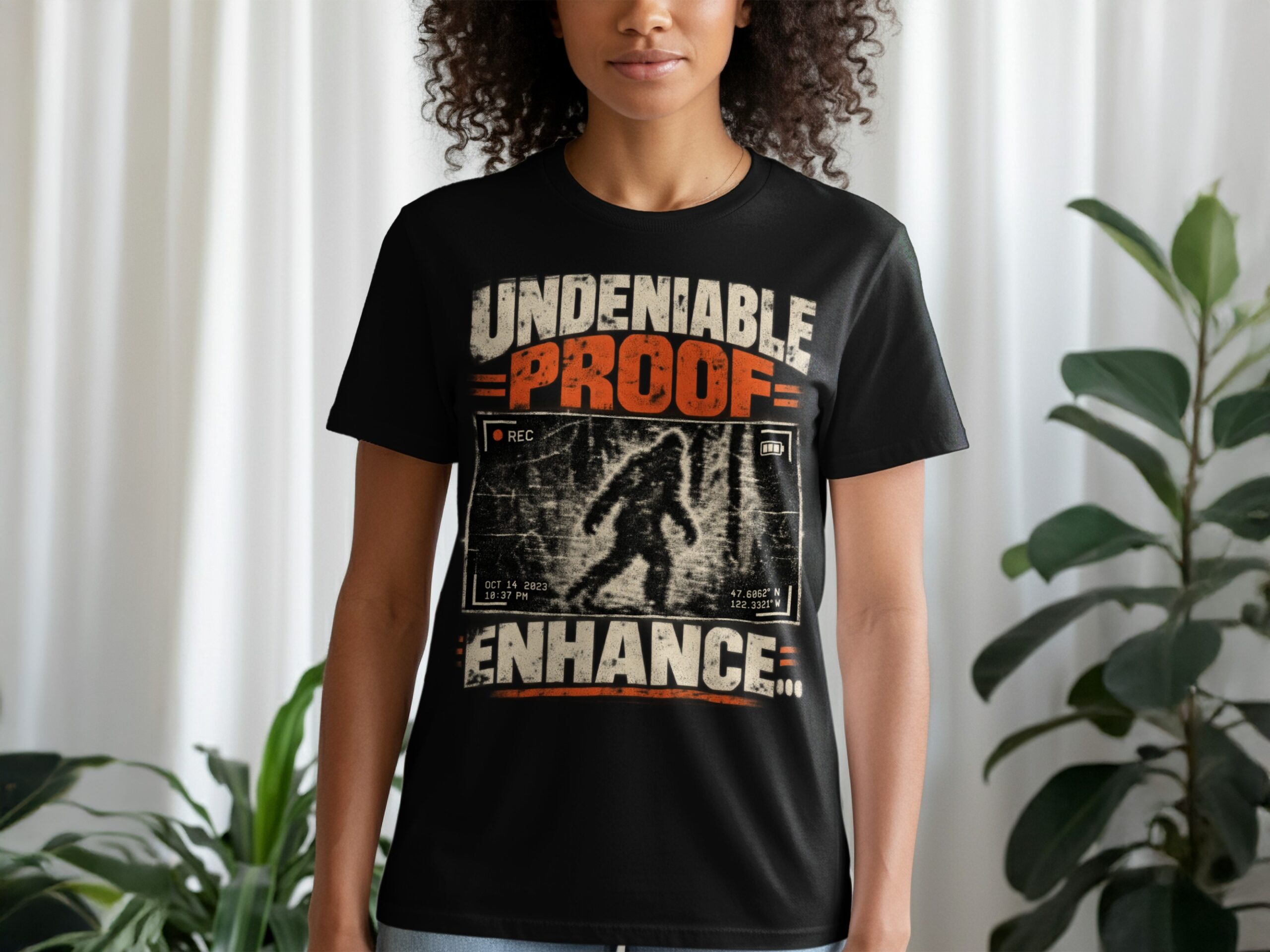 Bigfoot Sasquatch T-Shirt, Funny Cryptid Graphic Tee, Undeniable Proof Vintage Hiking Shirt, Retro Paranormal Camping Gift for Men & Women - Image 6