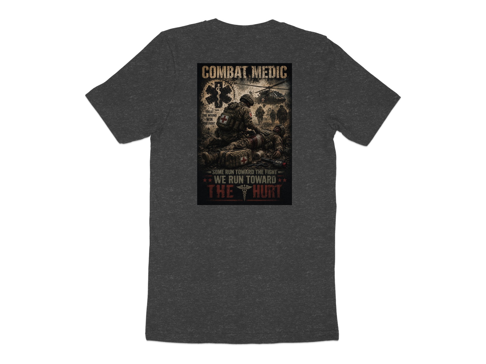 TITLE Combat Medic T-Shirt, We Run Toward the Hurt, Army 68W Military Medic Shirt, Veteran Tactical Medical Gift, Star of Life Graphic Tee - Image 12
