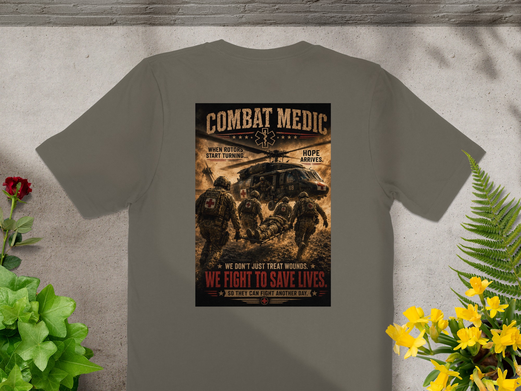 TITLE Combat Medic T-Shirt, We Fight to Save Lives, Army 68W Military Medic Shirt, Veteran Tactical Medical Gift, Star of Life Graphic Tee - Image 10