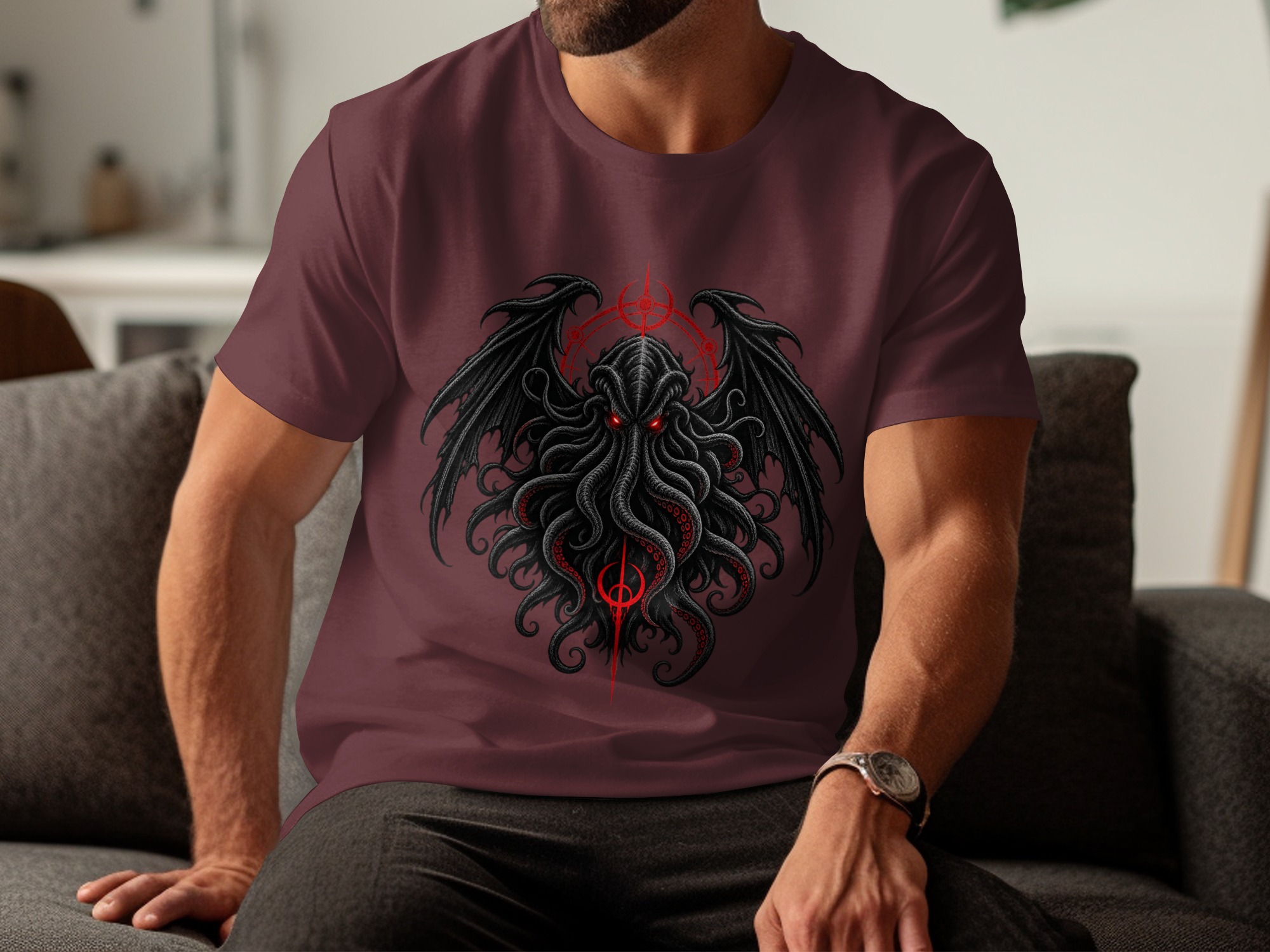 Lovecraft Cthulhu T-Shirt, Dark Fantasy Horror Mythos Tee, Eldritch Monster Graphic Shirt, Gothic Grunge Gift Apparel - Image 11