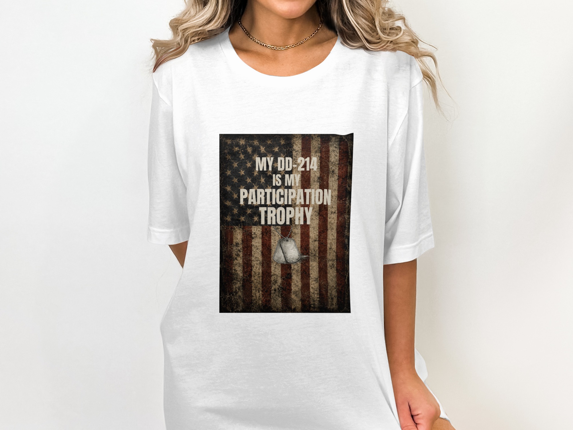 DD-214 Participation Trophy Veteran T-Shirt | Military Deployment Shirt | USA Flag Patriotic Present Shirt - Image 7