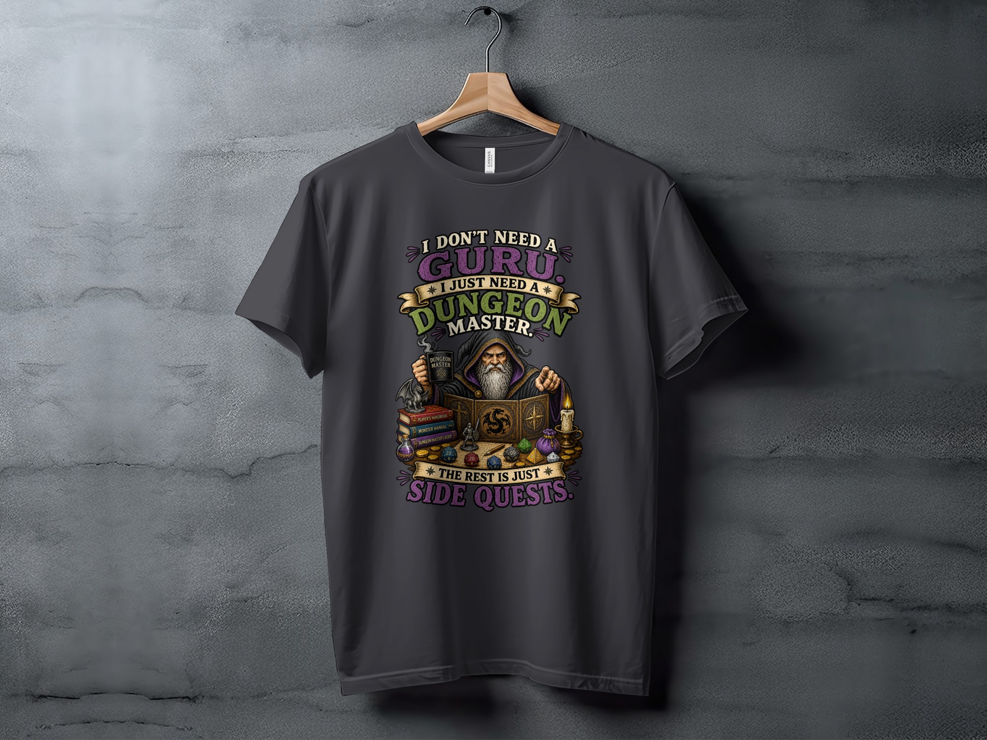 Dungeon Master T-Shirt: Funny DM Gift | TTRPG Gaming Tee | Side Quests Fantasy Roleplaying Apparel for D and D Enthusiasts and Gamers - Image 9