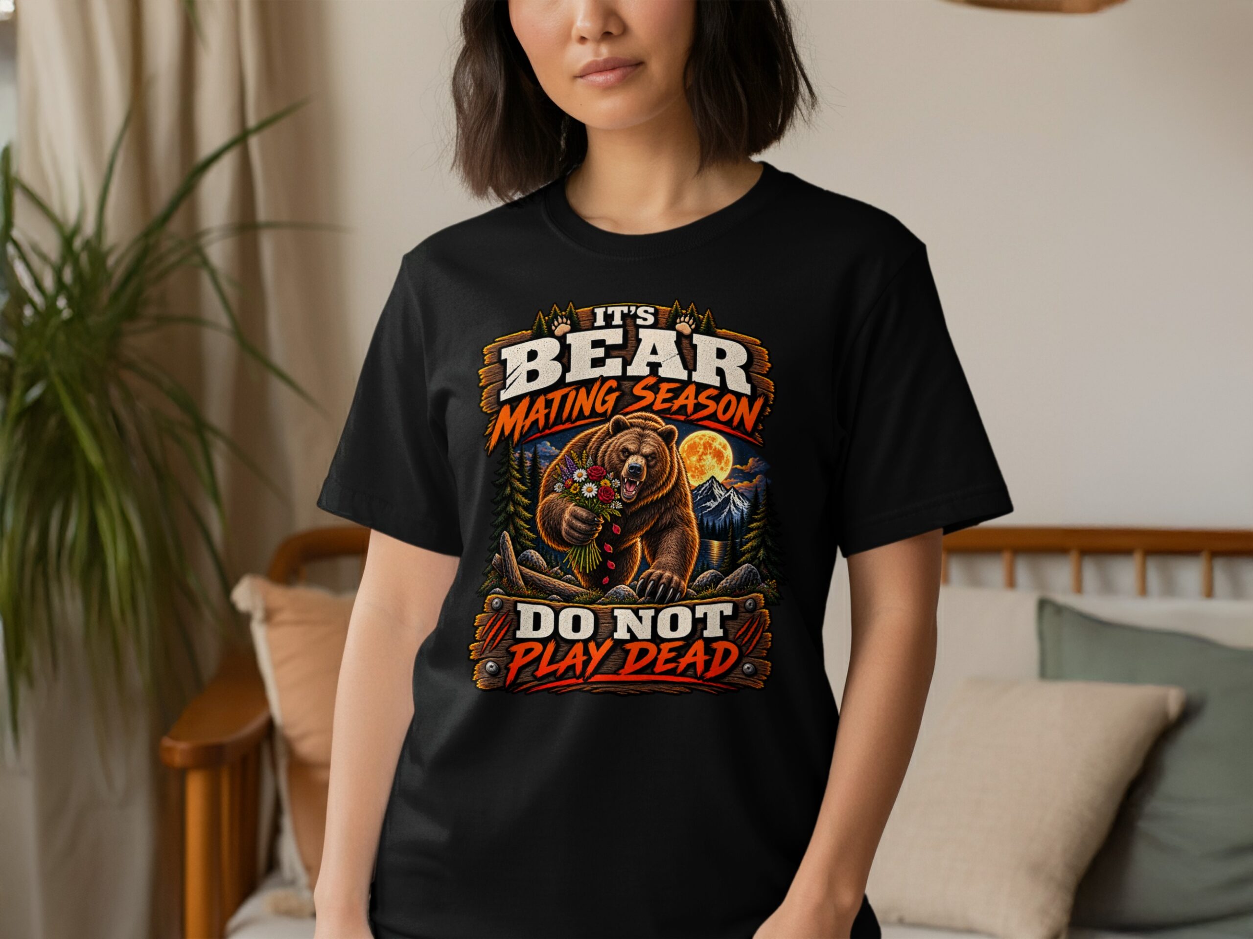 Bear Mating Season T-Shirt, Funny Camping Shirt, Do Not Play Dead Sarcastic Outdoor Hiking Graphic Tee, Humorous Nature Wilderness Gag Gift - Image 14