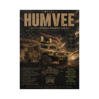 Humvee M1151 Enhanced Armament Carrier Military Vehicle Poster, Army Vehicle Print, War Machine Decor