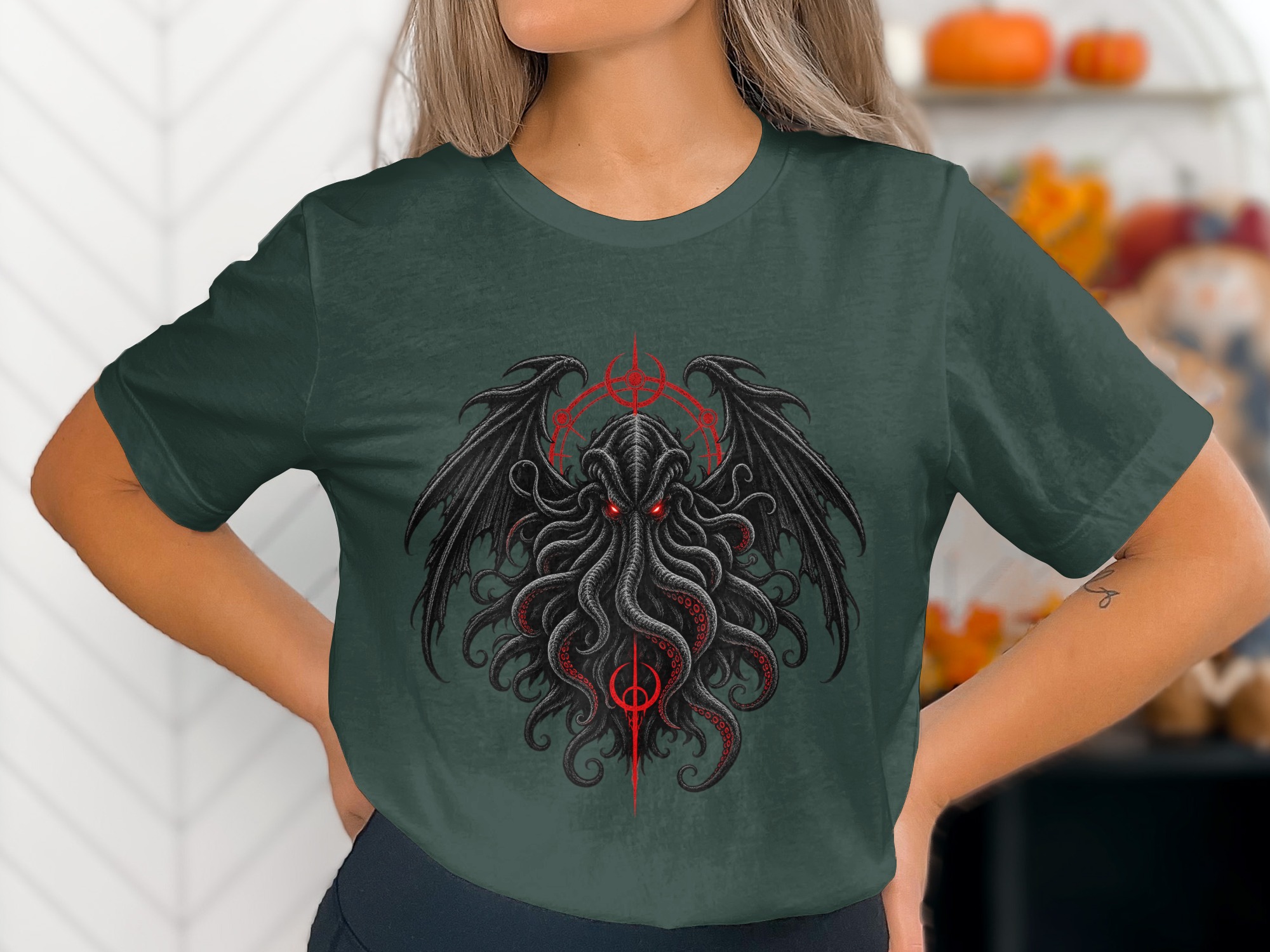 Lovecraft Cthulhu T-Shirt, Dark Fantasy Horror Mythos Tee, Eldritch Monster Graphic Shirt, Gothic Grunge Gift Apparel - Image 18