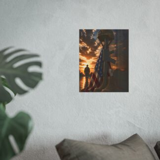 Military Tribute Wall Art - Veteran's Day Memorial Day American Flag Soldier Remembrance Print - Honor Our Heroes Patriotic Home Decor Gift