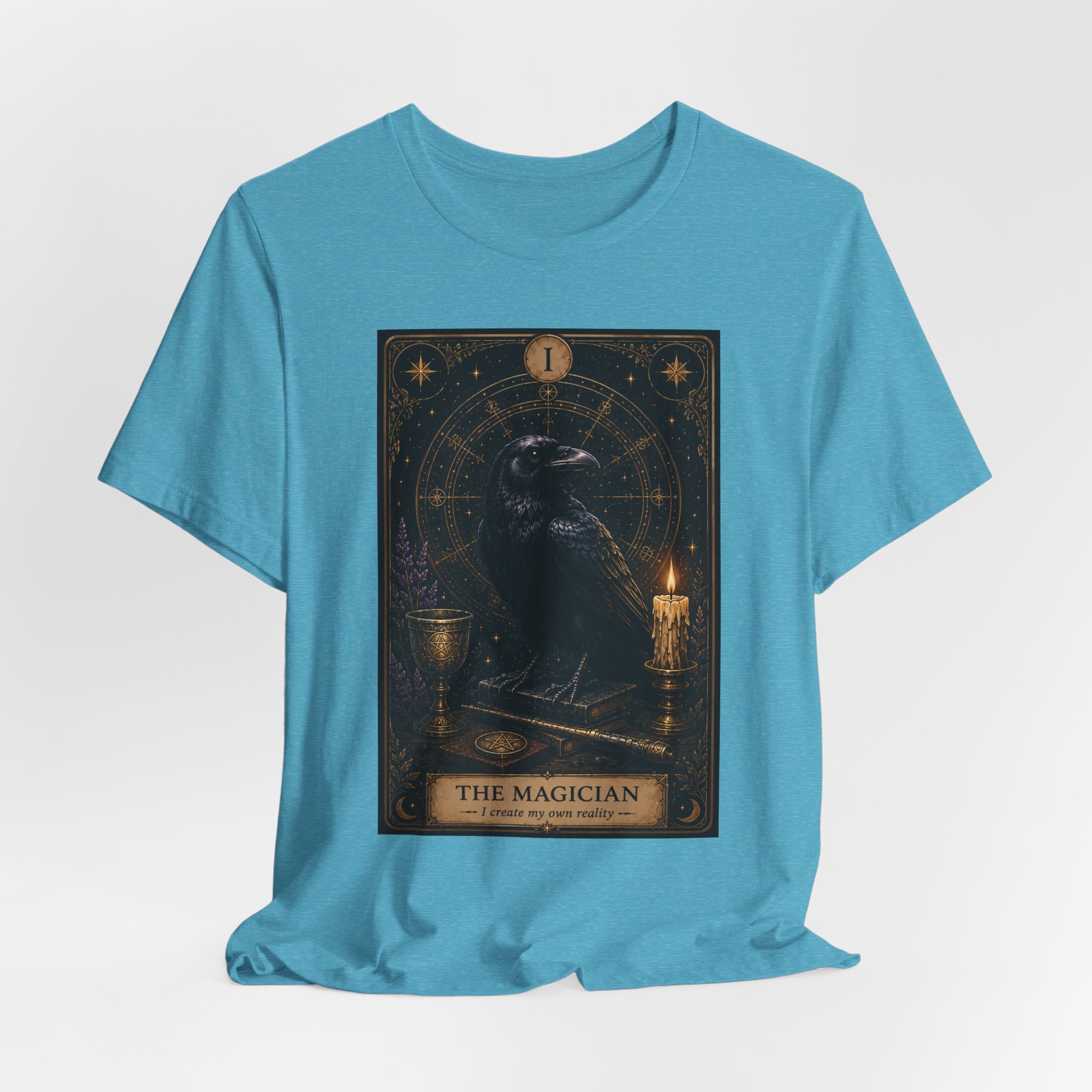 The Magician Tarot Crow T-Shirt | Occult Tarot Card Illustration - Image 12