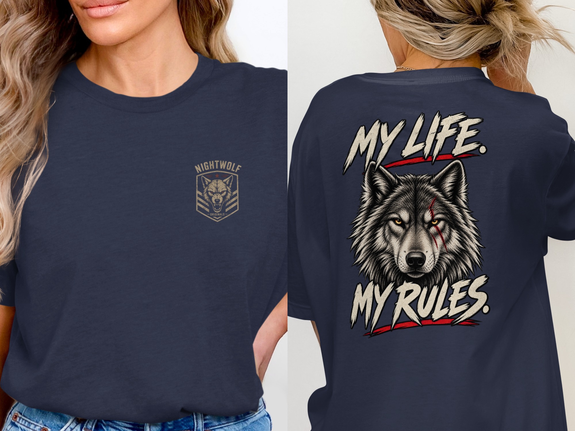 Nightwolf T-Shirt, Distressed Wolf Head Graphic Tee, Grunge Style Mens Shirt, Edgy Wolf Lover Gift, Wilderness Inspired Top - Image 18