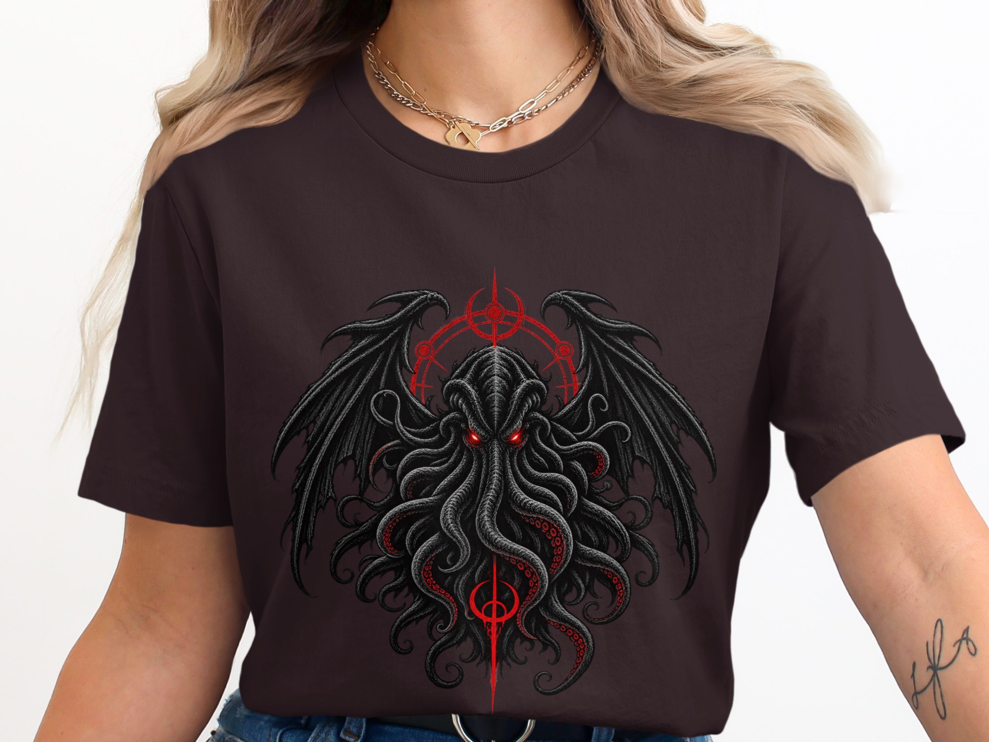 Lovecraft Cthulhu T-Shirt, Dark Fantasy Horror Mythos Tee, Eldritch Monster Graphic Shirt, Gothic Grunge Gift Apparel - Image 6