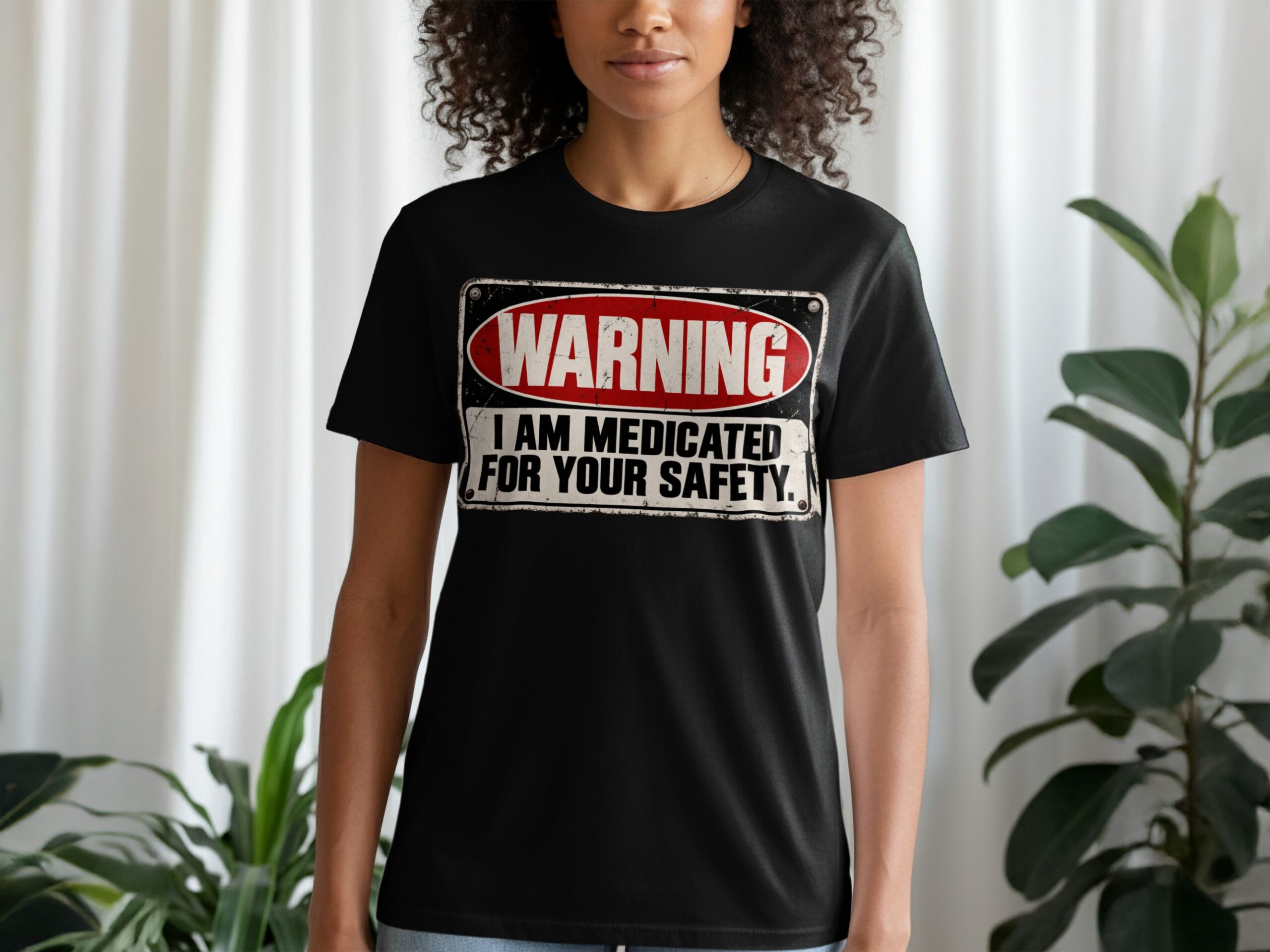 Medicated For Your Safety Shirt, Funny Warning T-Shirt, Sarcastic Mental Health Tee, Dark Humor Graphic Shirt, Introvert Gag Gift - Image 7