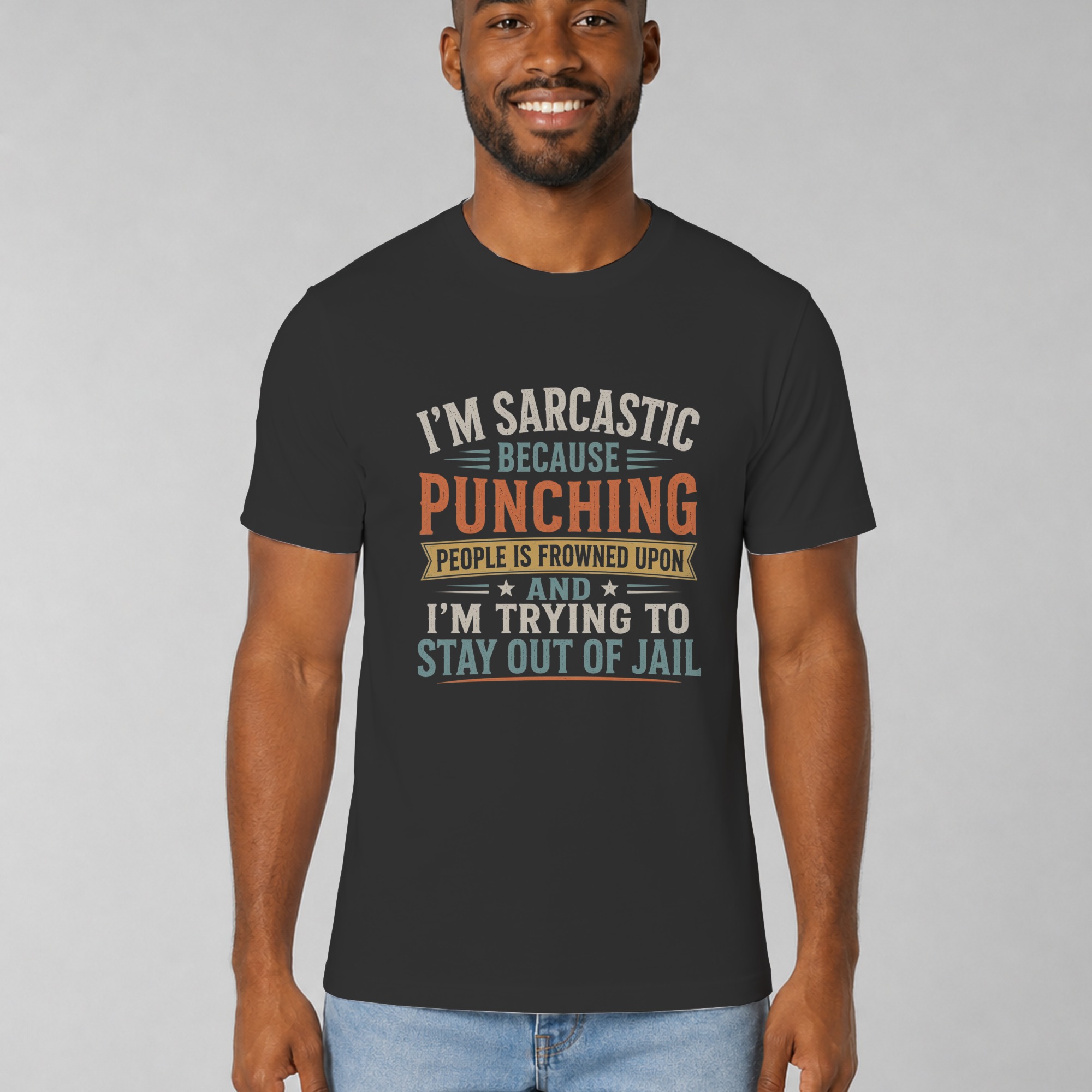 Funny Sarcastic T-Shirt, Im Sarcastic Punching People Retro Graphic Tee, Witty Sarcasm Humor Shirt, Snarky Saying Gag Gift for Men and Women - Image 7