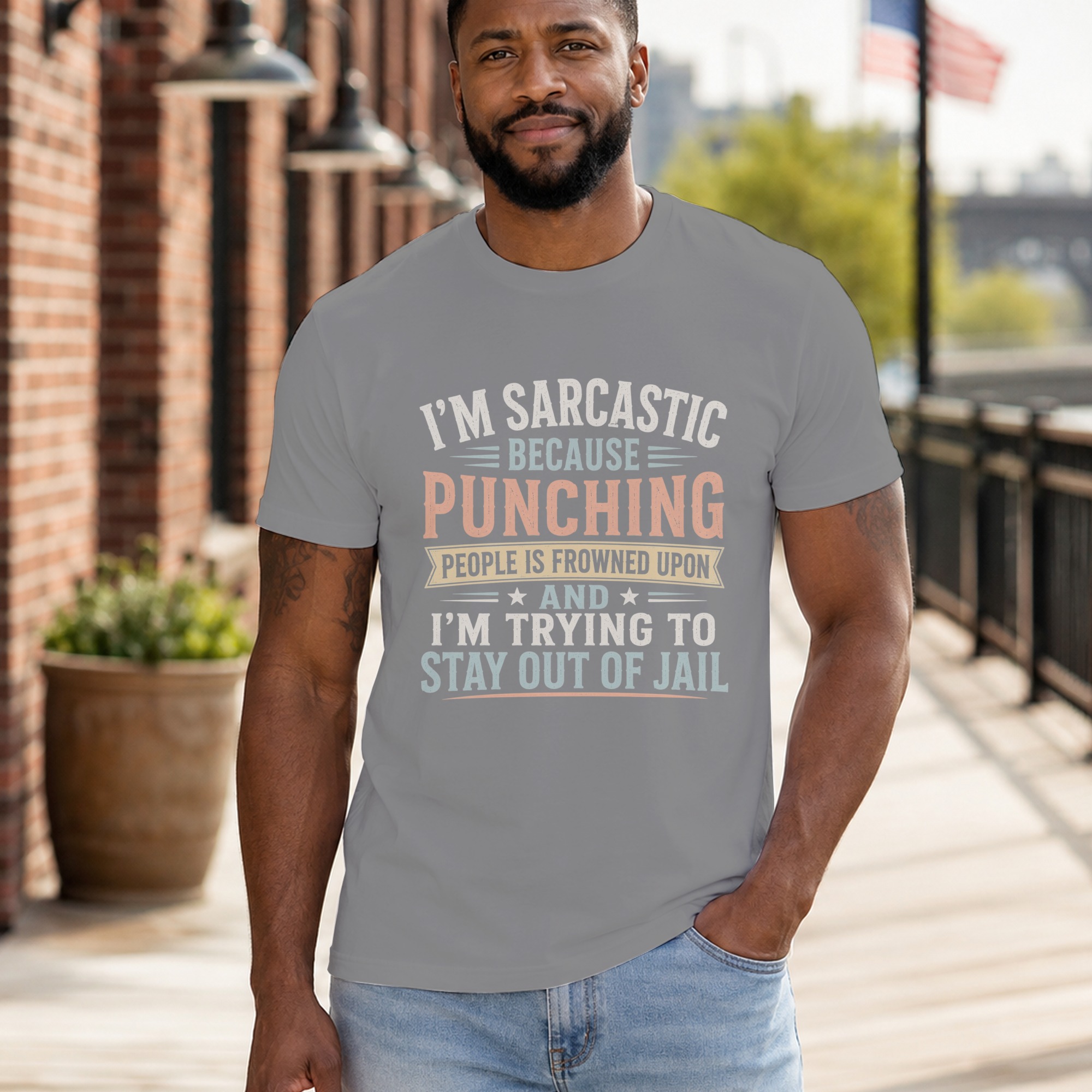 Funny Sarcastic T-Shirt, Im Sarcastic Punching People Retro Graphic Tee, Witty Sarcasm Humor Shirt, Snarky Saying Gag Gift for Men and Women - Image 10