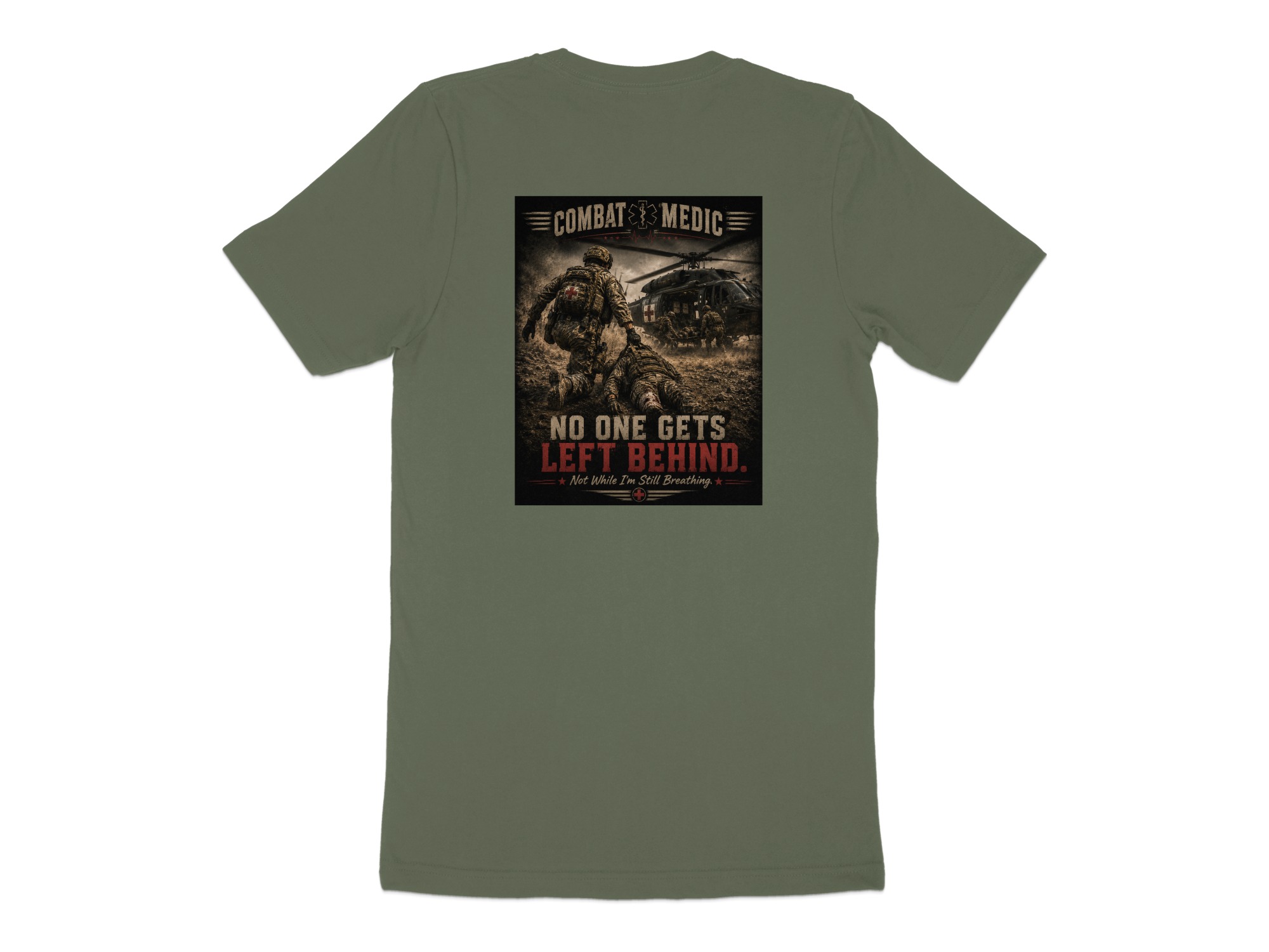 TITLE Combat Medic T-Shirt, No One Gets Left Behind, Army 68W Military Medic Shirt, Veteran Tactical Medical Gift, Star of Life Graphic Tee - Image 8