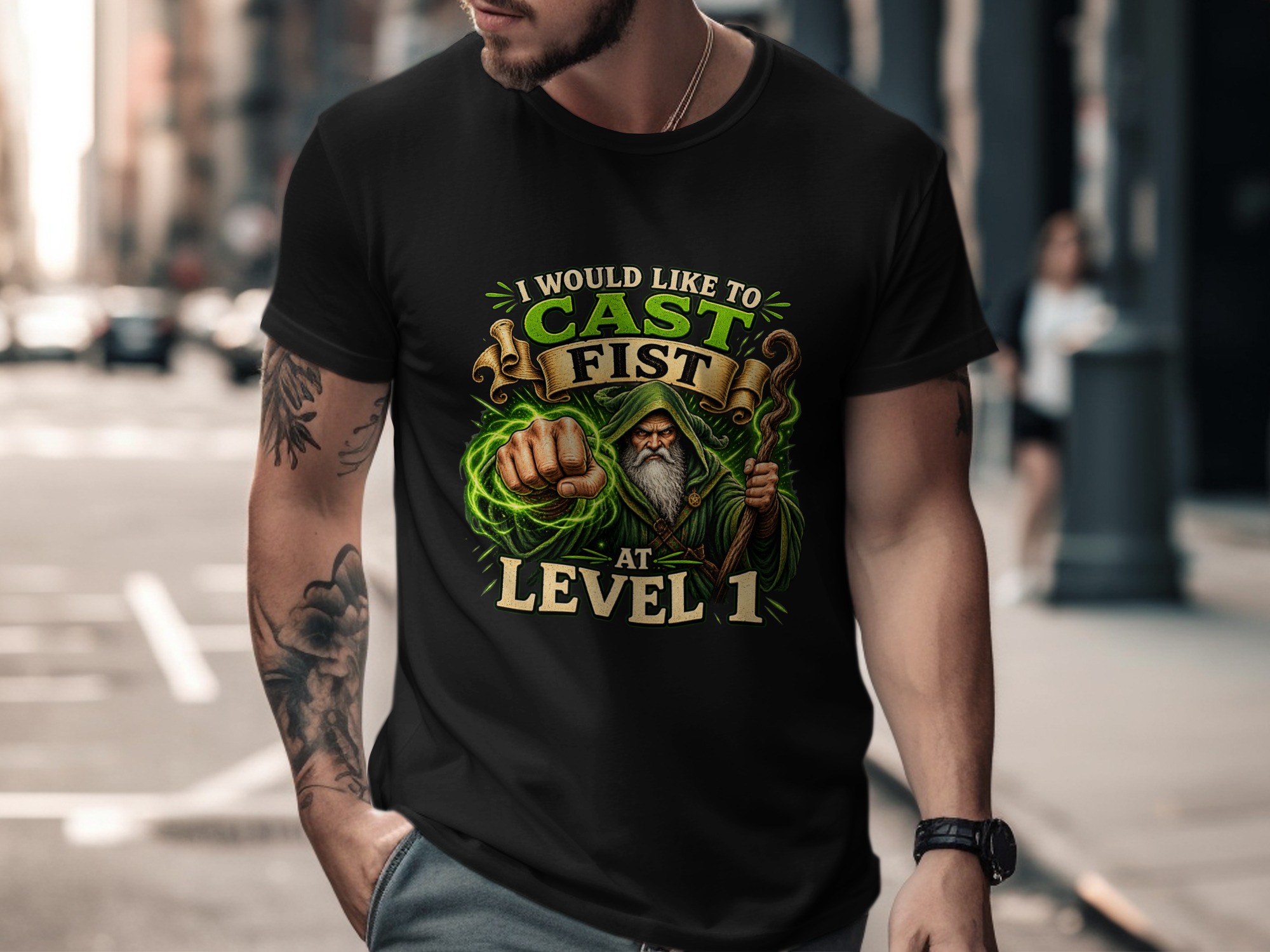 Cast Fist Level 1 Funny Wizard T-Shirt, DnD Gamer RPG Shirt, Sarcastic Fantasy Tee, Dungeons Dragons Gift for DM, Geek Culture Apparel - Image 5