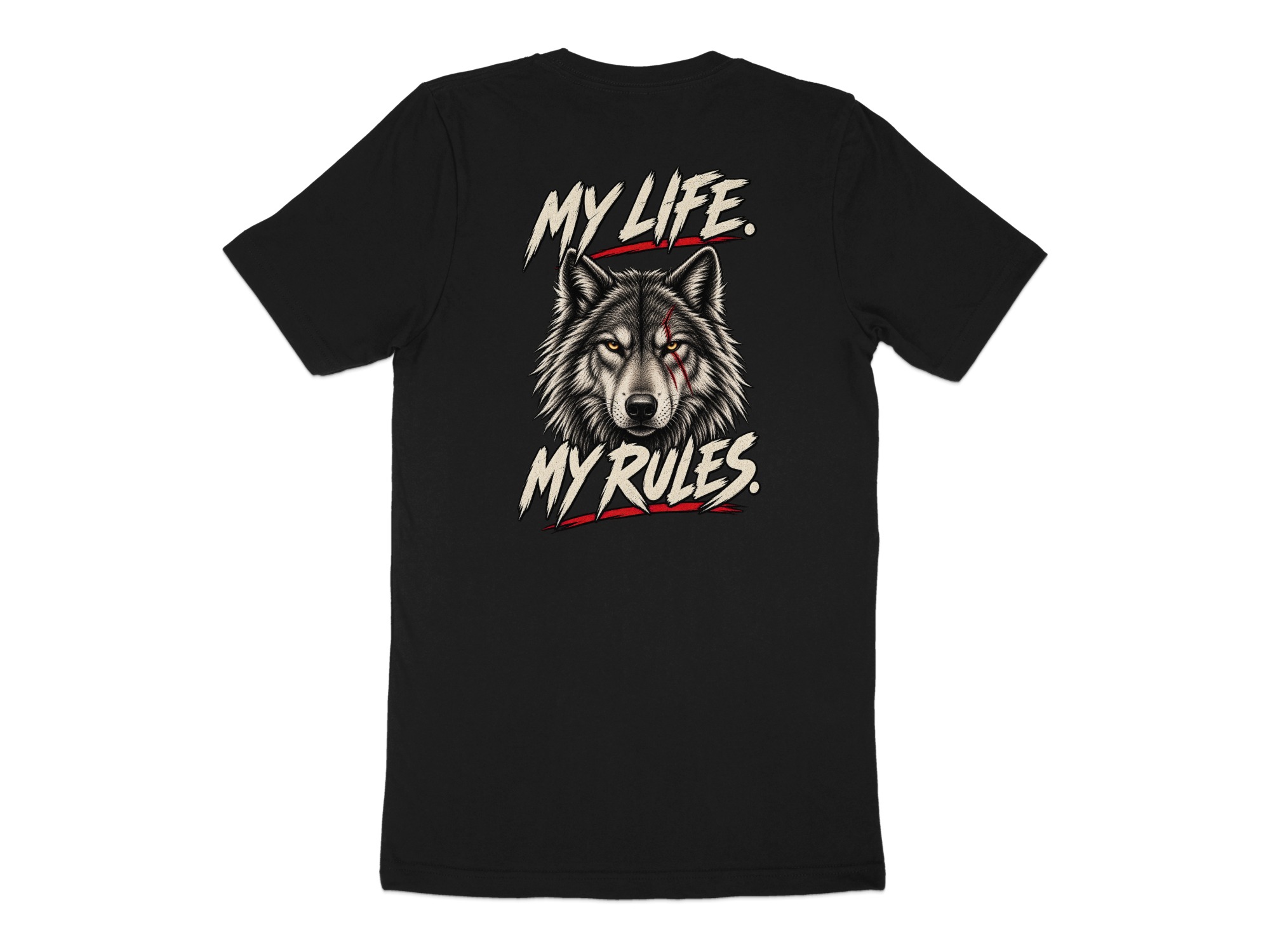 Nightwolf T-Shirt, Distressed Wolf Head Graphic Tee, Grunge Style Mens Shirt, Edgy Wolf Lover Gift, Wilderness Inspired Top - Image 3