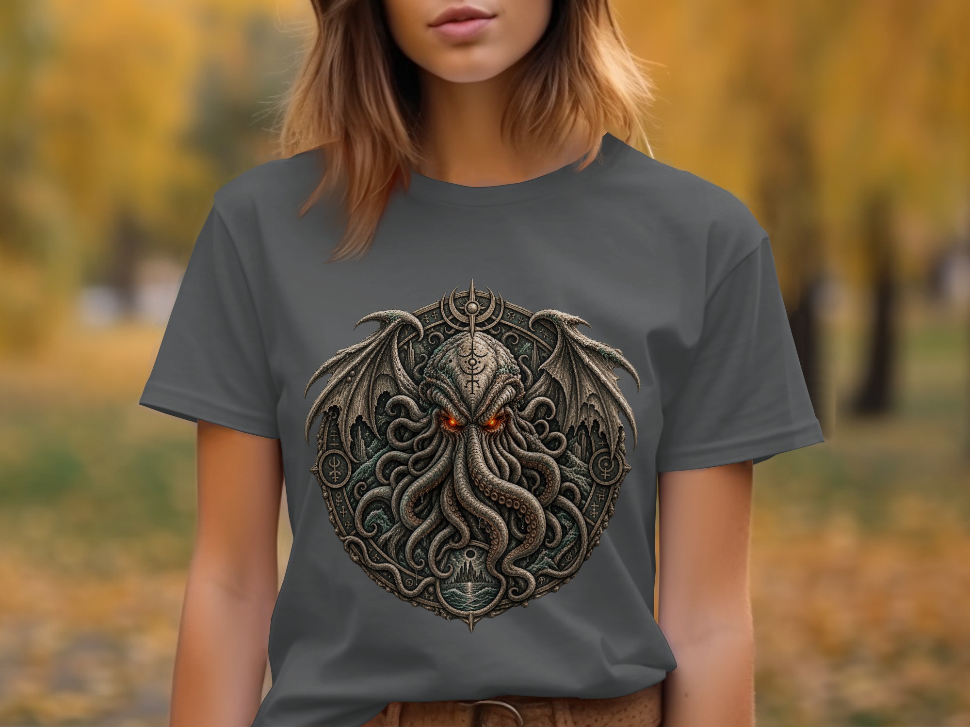 Lovecraftian Cthulhu Mythos Eldritch Horror T-Shirt, Dark Academia Gothic Cosmic Cult Tentacle Monster Tee, Unique Fantasy Gamer Gift - Image 17