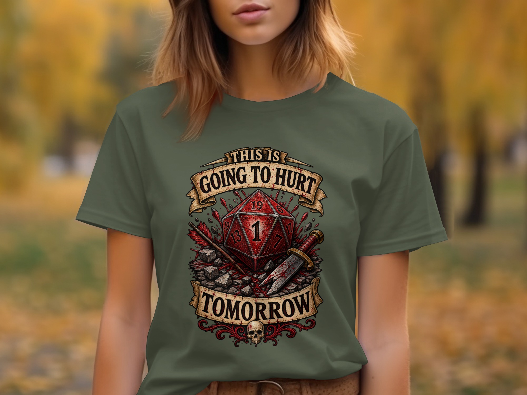 Funny DnD Fail D20 T-Shirt, This is Going to Hurt Tomorrow Shirt, Critical Fail RPG Gamer Gift, Dungeon Master Tee - Image 8