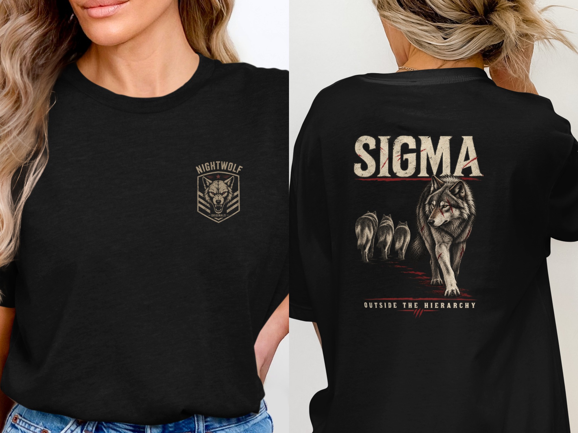 Night Wolf T-Shirt Men | Distressed Wolf Head Graphic Tee | Rugged Animal Print Shirt | Vintage Style Gift For Him | Alpha Wolf Apparel - Image 11