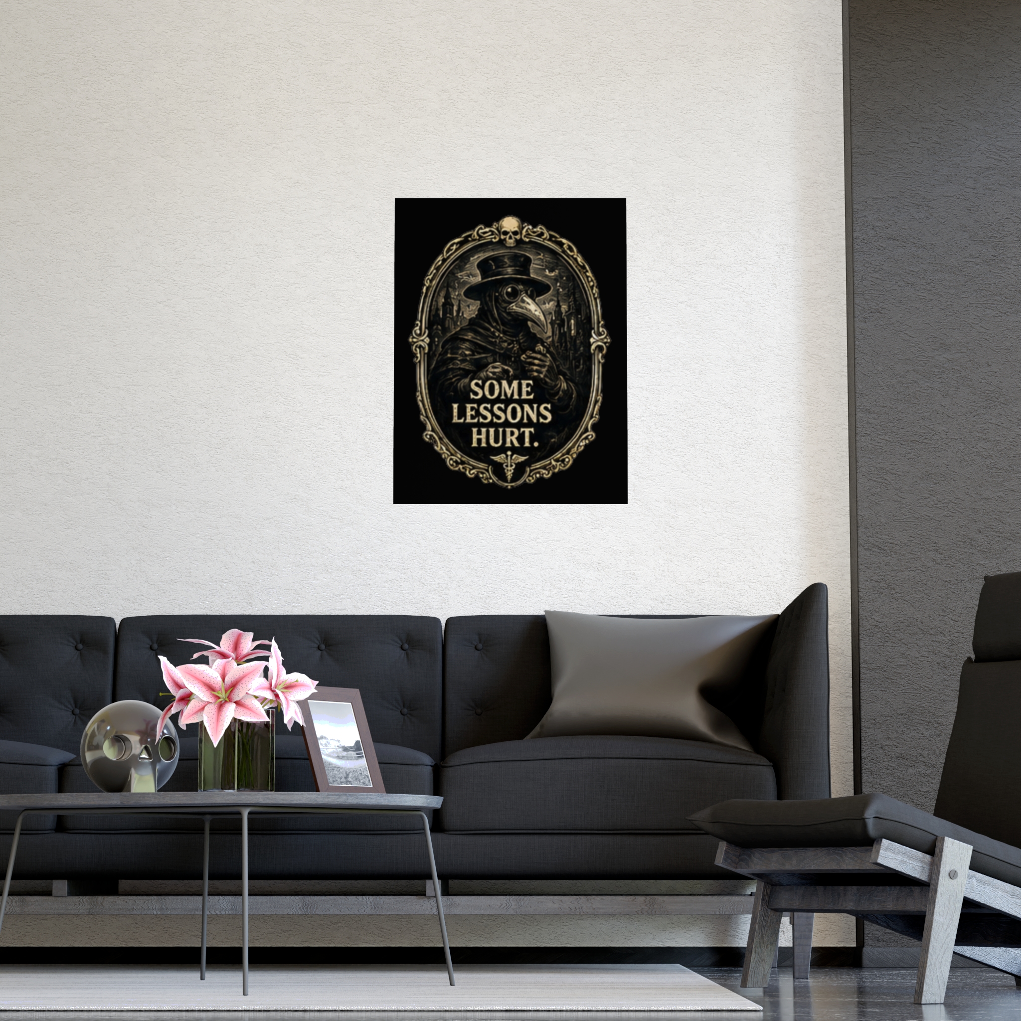 Macabre Plague Doctor Art Print, 'Some Lessons Hurt' Gothic Decor Poster, Dark Academia Vintage Medical Wall Art Gift - Image 8