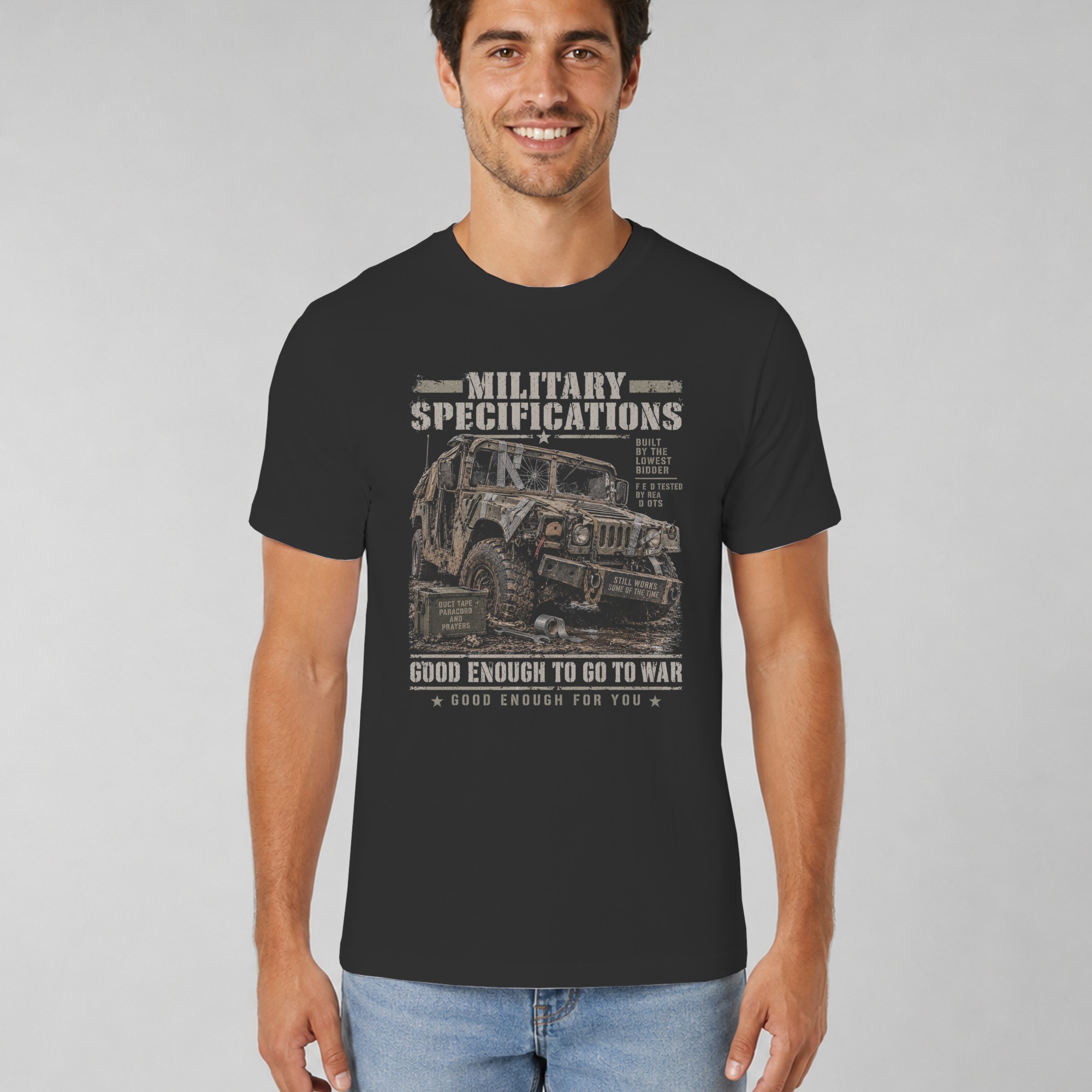 Military Humor T-Shirt Funny Veteran Shirt Military Specs Graphic Tee Sarcastic Army Gift Tactical Mechanic Shirt Funny Gift for Him - Image 4