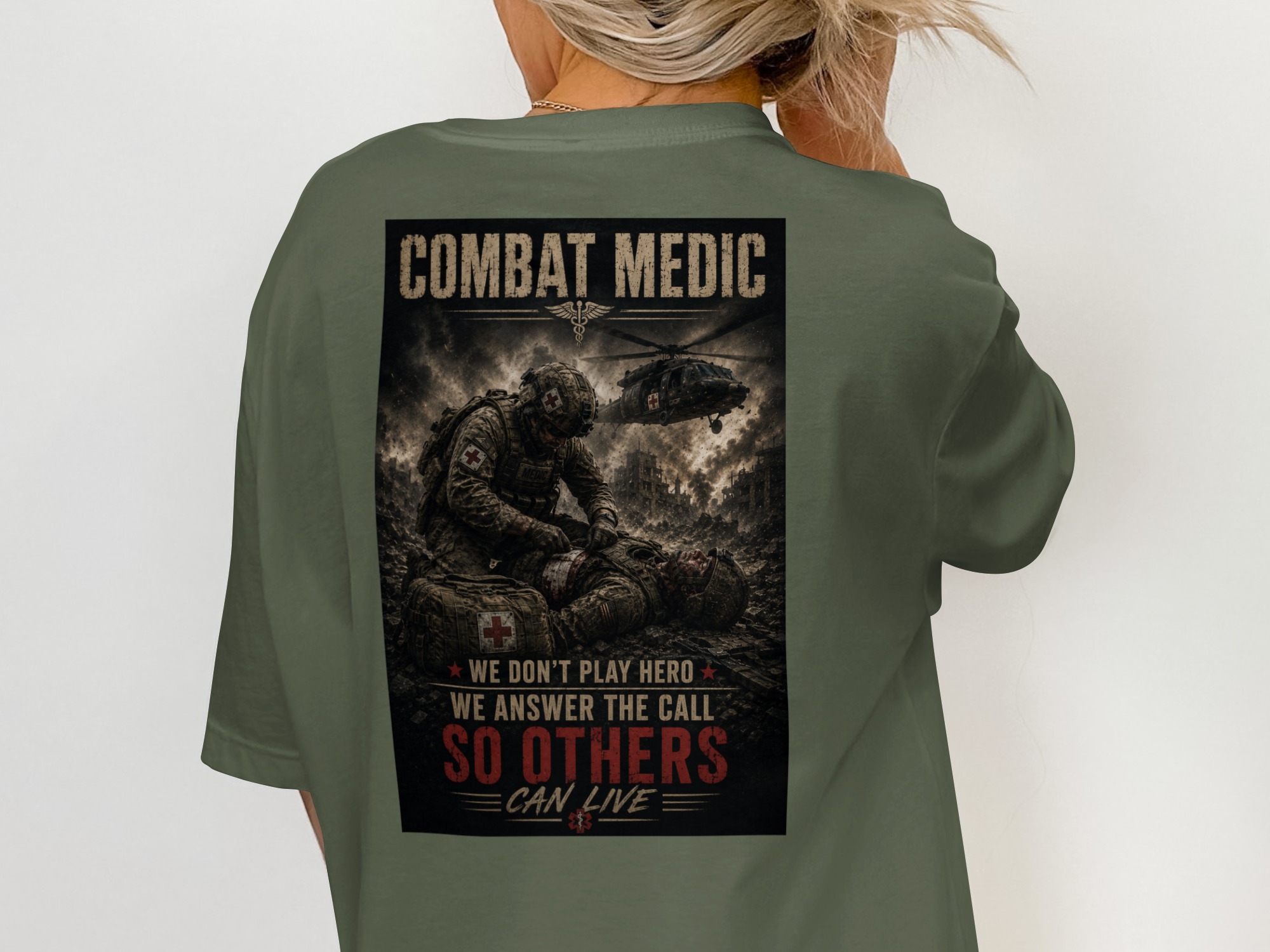 TITLE Combat Medic T-Shirt, So Others May Live, Army 68W Military Medic Shirt, Veteran Tactical Medical Gift, Star of Life Graphic Tee - Image 4