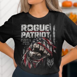 Rogue Patriot T-Shirt, USA Flag Fist Tee, Distressed American Flag Graphic Shirt, Vintage Veteran Apparel, 4th of July Gift for Him
