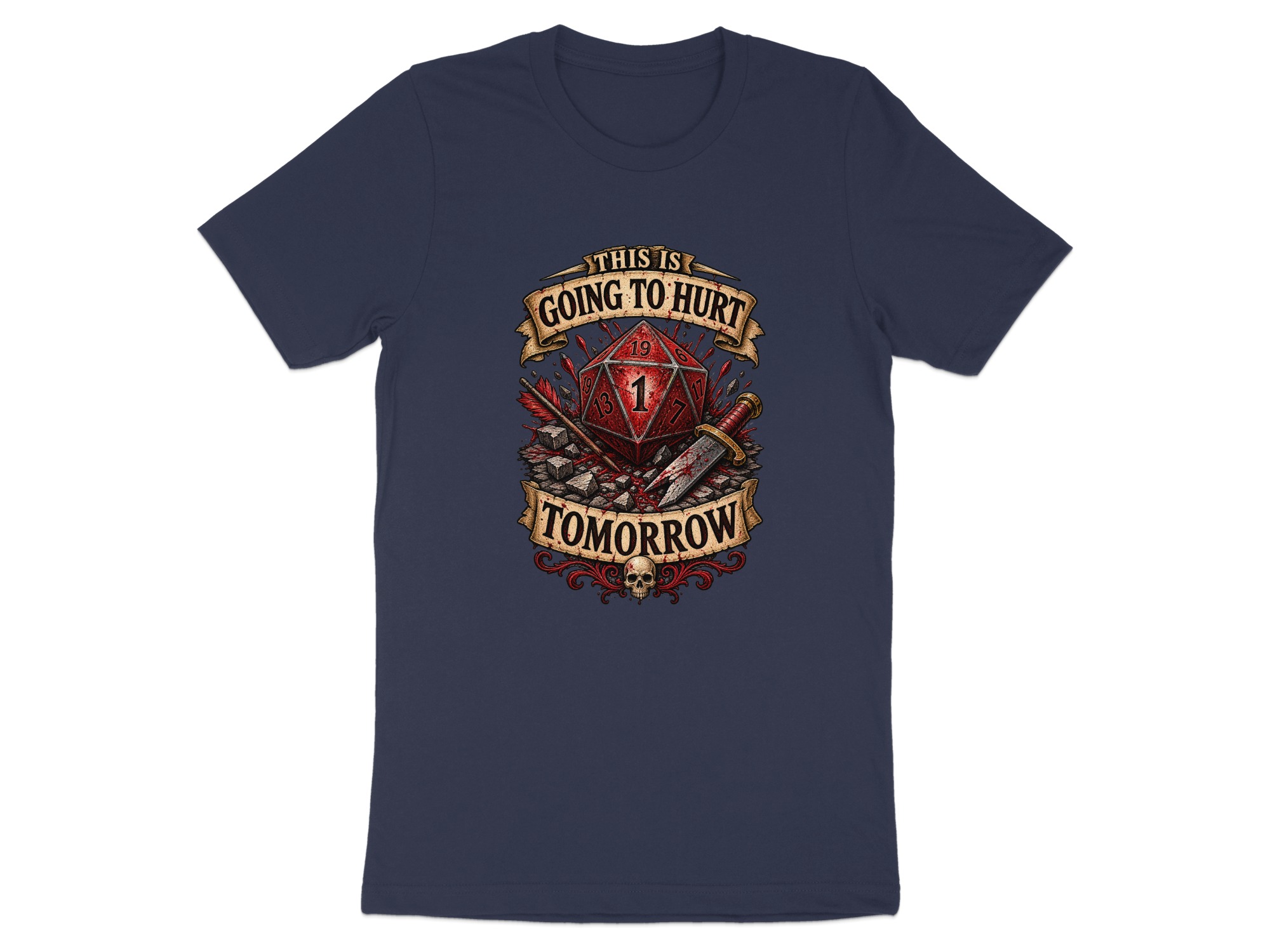 Funny DnD Fail D20 T-Shirt, This is Going to Hurt Tomorrow Shirt, Critical Fail RPG Gamer Gift, Dungeon Master Tee - Image 2