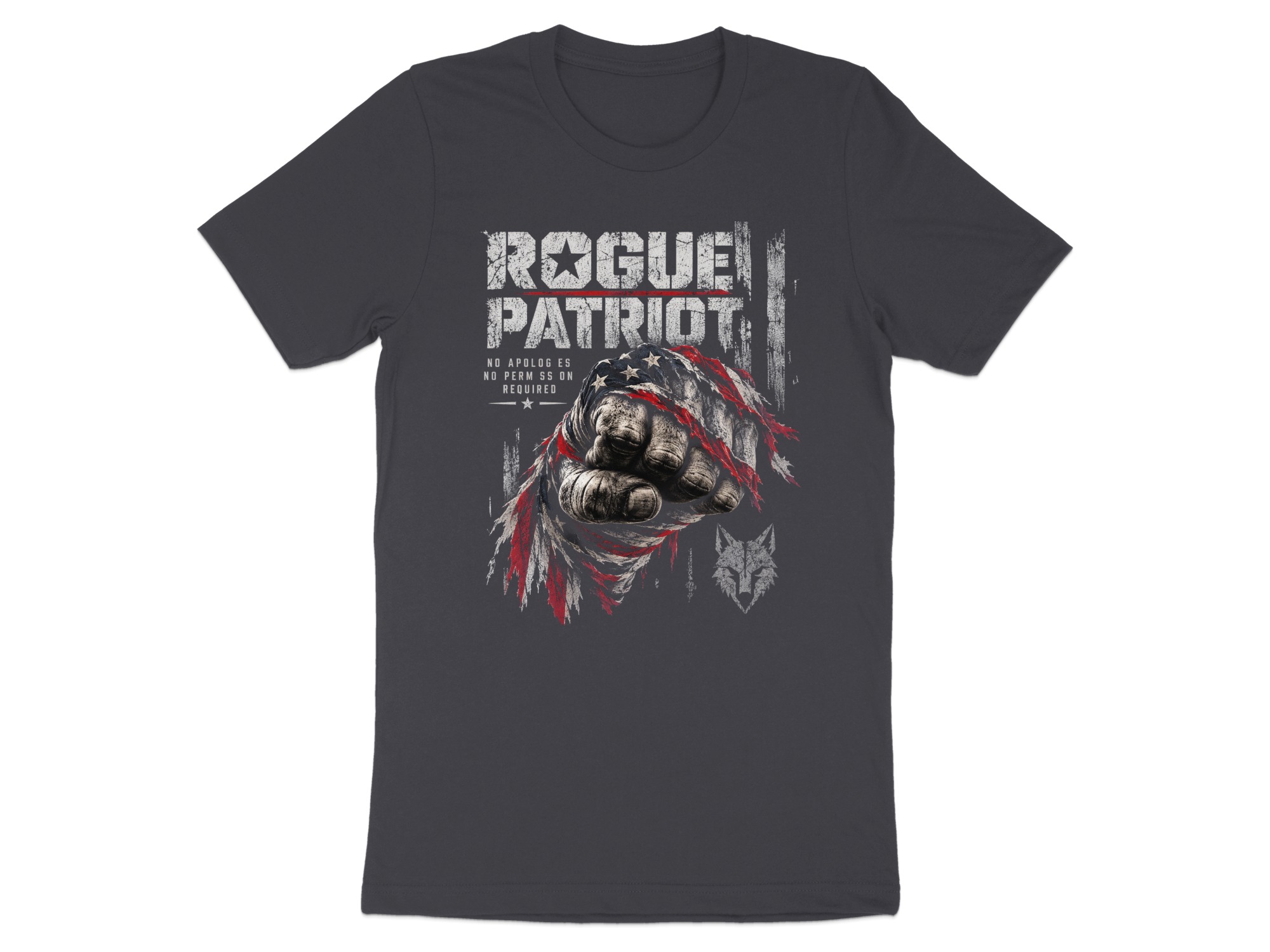 Rogue Patriot T-Shirt, USA Flag Fist Tee, Distressed American Flag Graphic Shirt, Vintage Veteran Apparel, 4th of July Gift for Him - Image 10