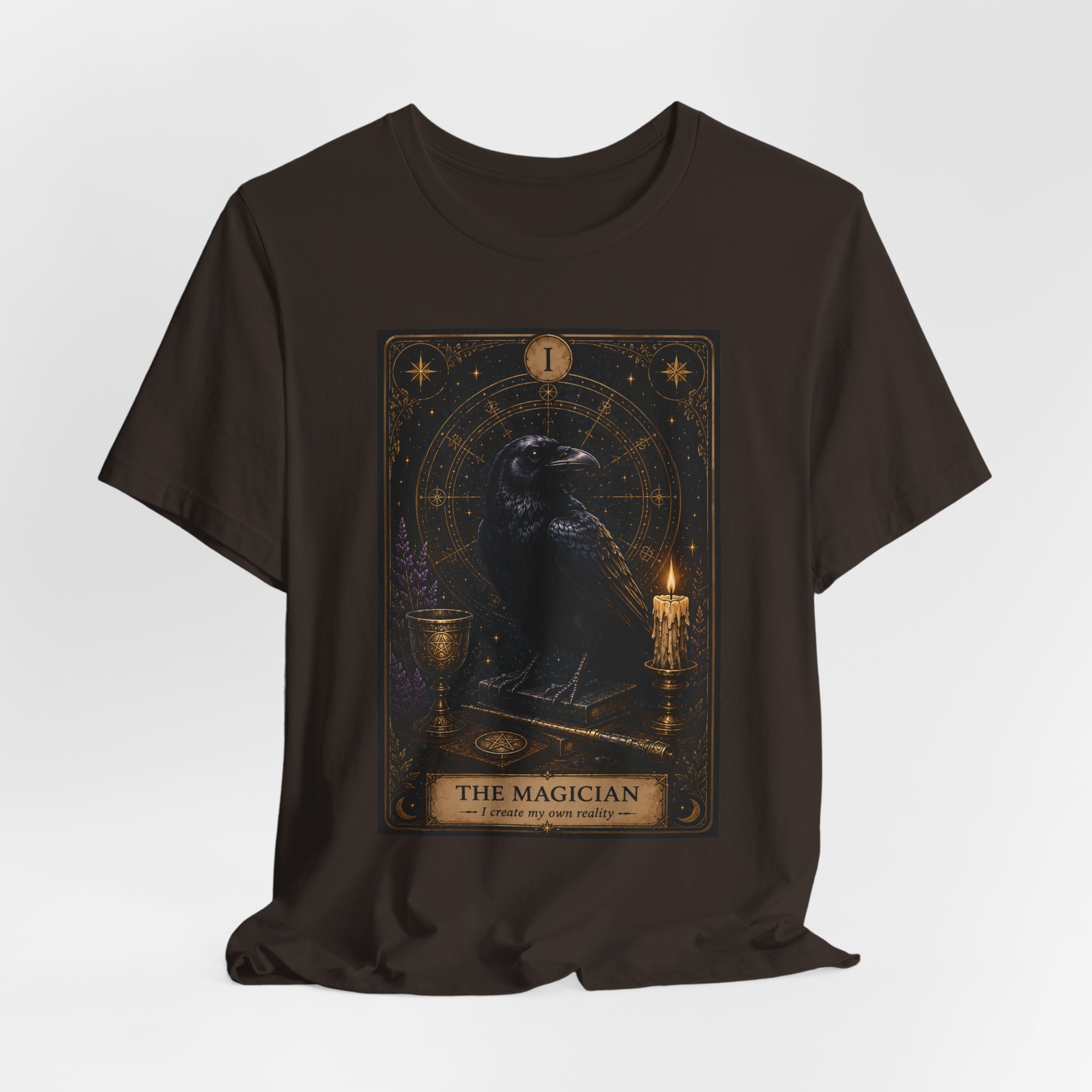The Magician Tarot Crow T-Shirt | Occult Tarot Card Illustration - Image 6