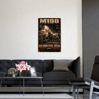 Field Artillery Poster M198 Howitzer Military Wall Art, Veteran Retirement Gift for Him, Tactical Gunner Redleg Decor, Man Cave Print