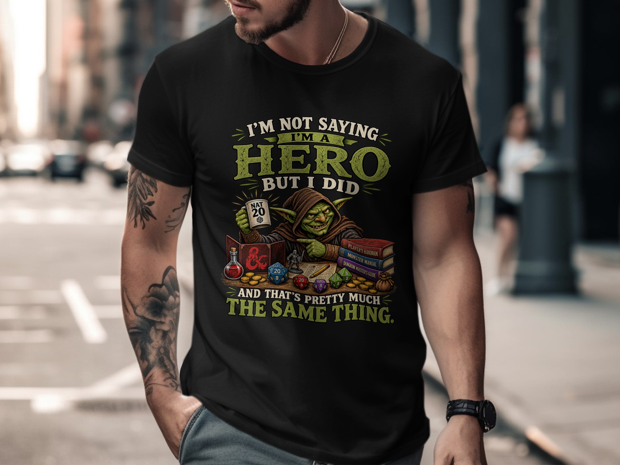 DnD Hero T-Shirt, Nat 20 Gamer RPG Tee, Funny Tabletop Gaming Shirt, Dungeon Master Gift, Geek Culture Fantasy Roleplay Top - Image 5