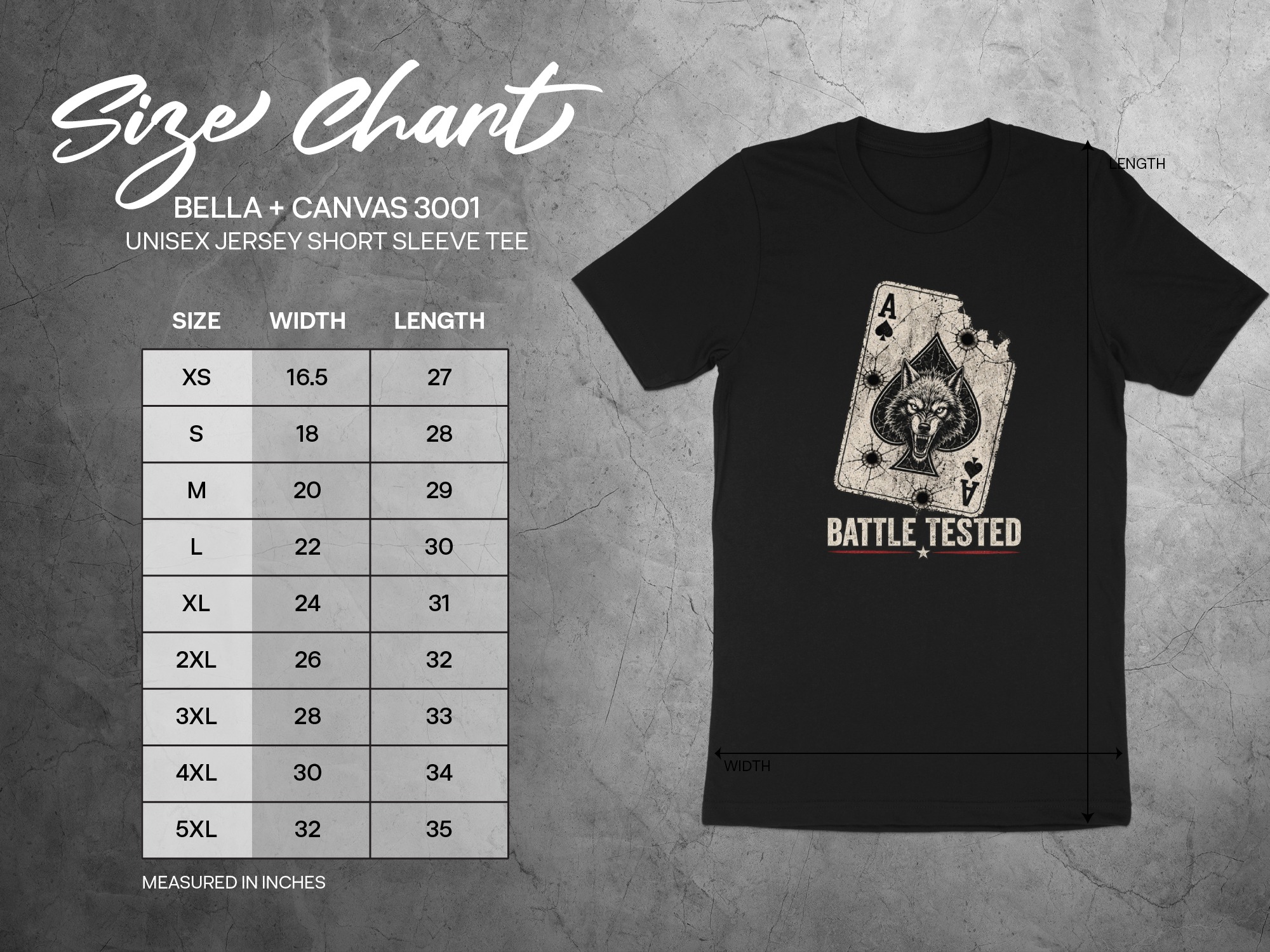 Battle Tested Wolf Ace of Spades T-Shirt, Distressed Grunge Tactical Biker Graphic Tee, Edgy Streetwear Gift For Him Poker Card - Image 11