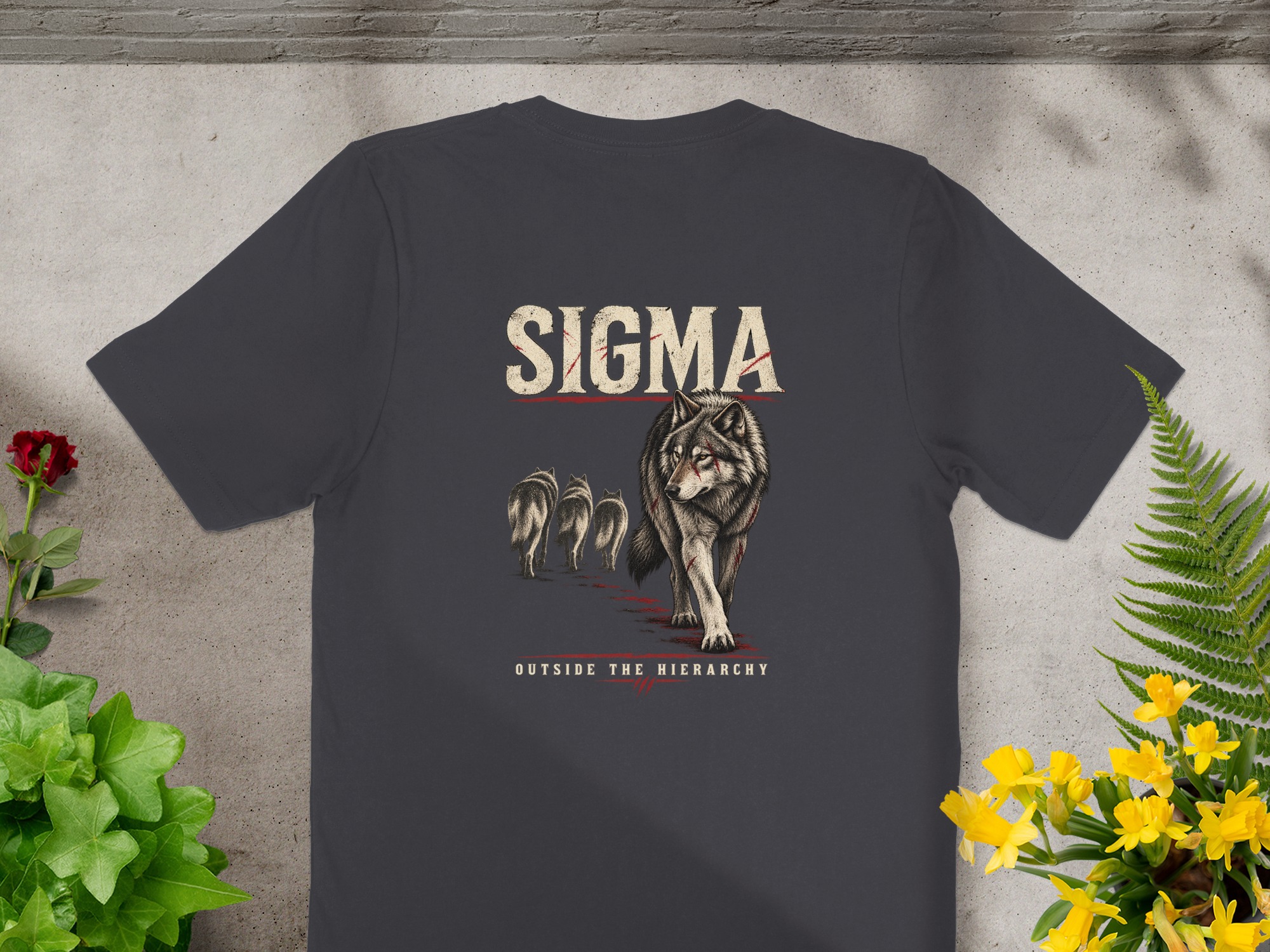 Night Wolf T-Shirt Men | Distressed Wolf Head Graphic Tee | Rugged Animal Print Shirt | Vintage Style Gift For Him | Alpha Wolf Apparel - Image 16