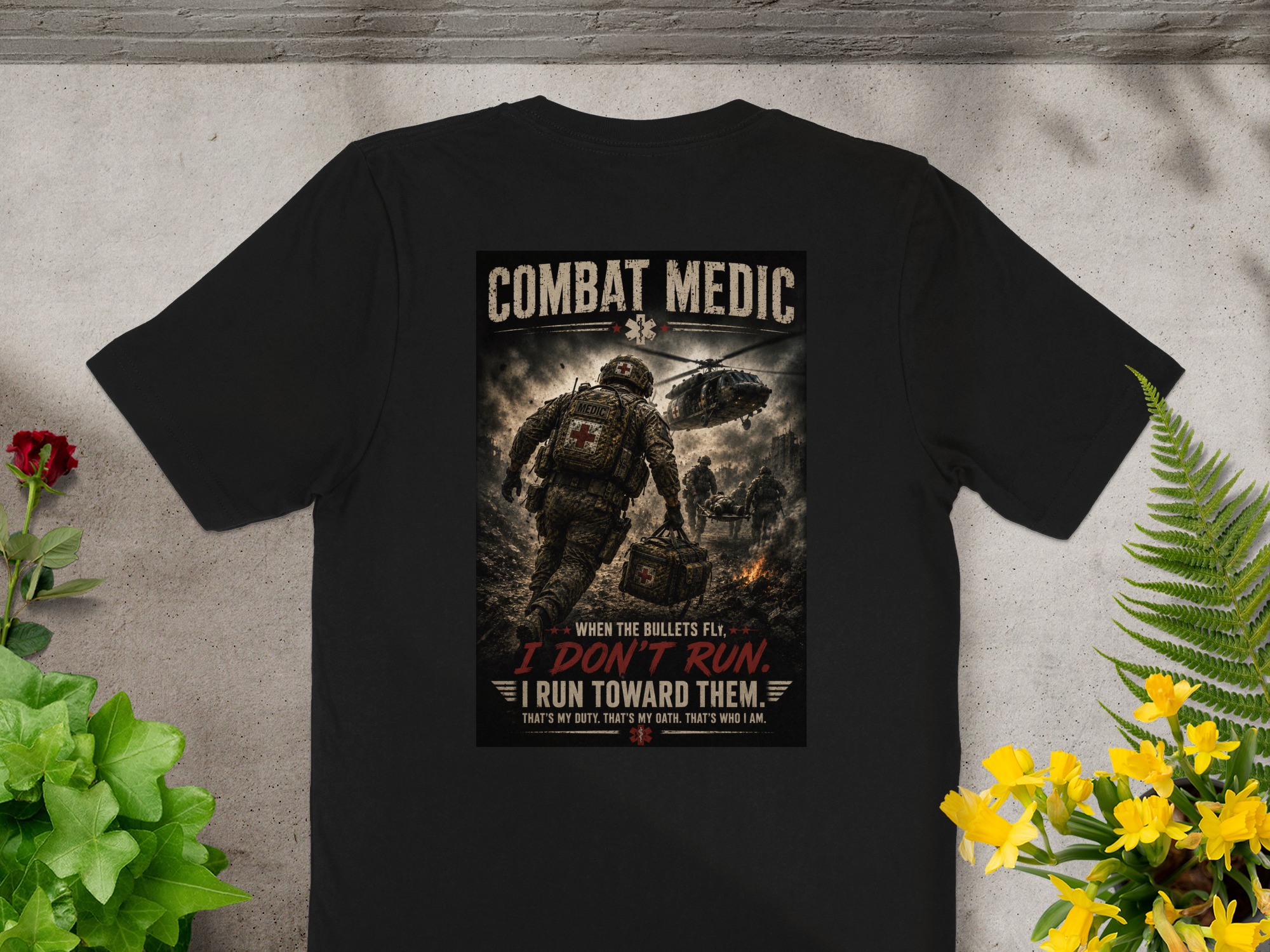 Combat Medic T-Shirt, If I Don't Run Toward Them, Army 68W Medic Tee, Veteran Tactical Medical Gift - Image 9