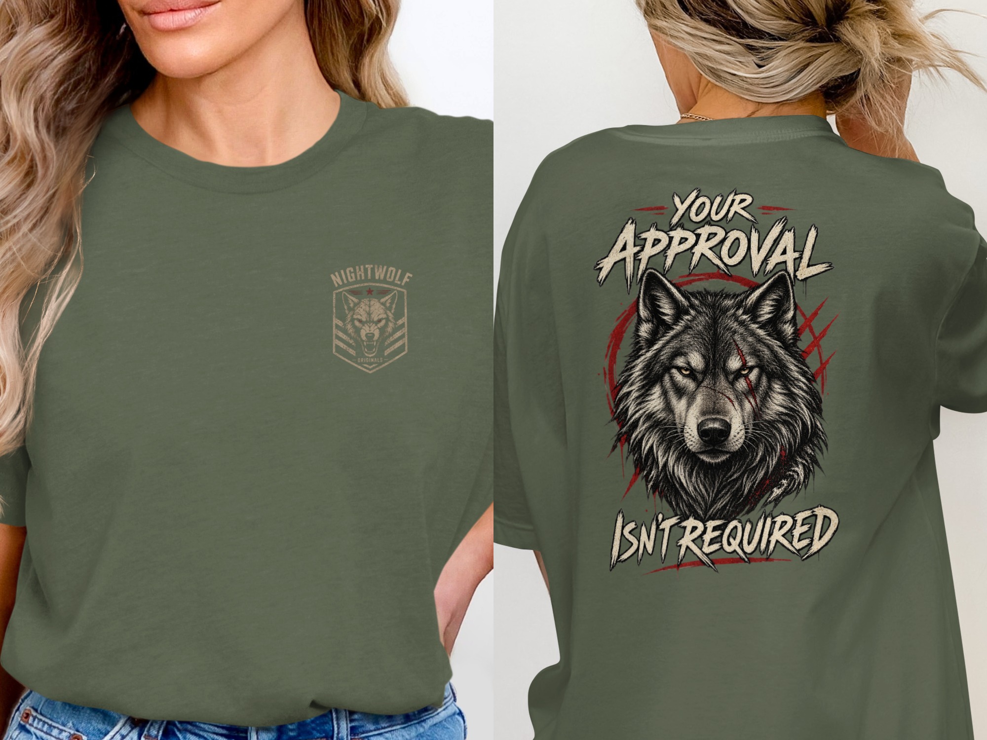 Nightwolf Originals T-Shirt: Fierce Wolf Head Design Tee, Grunge Aesthetic, Animal Lover Gift for Him, Outdoorsman - Image 8
