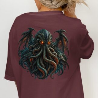 Cthulhu with Sigil T-Shirt, Lovecraftian Esoteric Symbol Graphic Tee, Dark Academia Alternative Goth Aesthetic Shirt, Unique Pagan